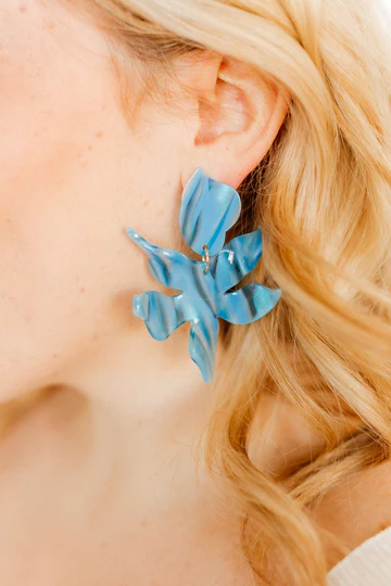 Flora Statement Earrings-Turquoise