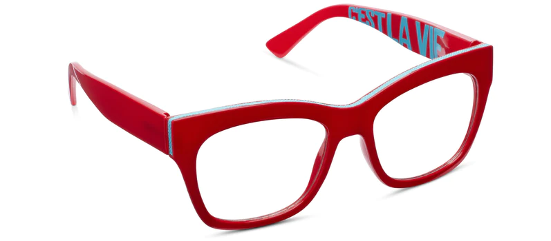 C'est La Vie Red- Peepers Reading Glasses