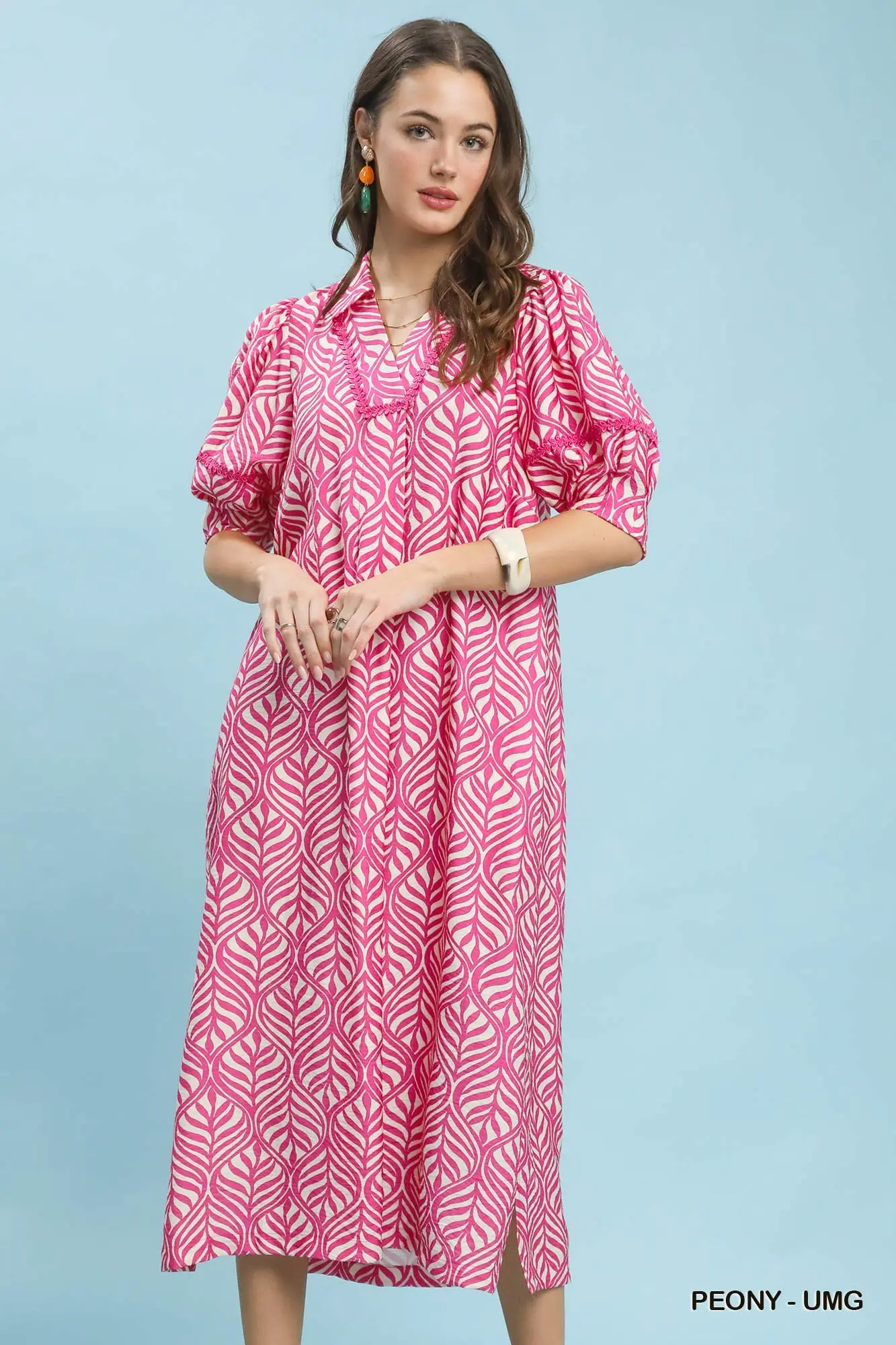 Pretty in Peony Puff Sleeve Dress