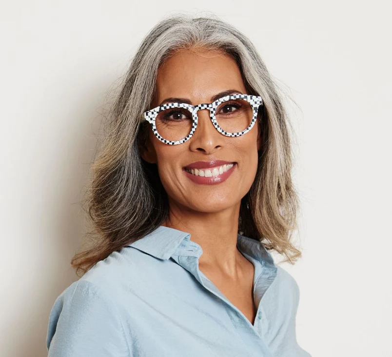 Frame of Mind Black Pixel Check- Peepers Reading Glasses