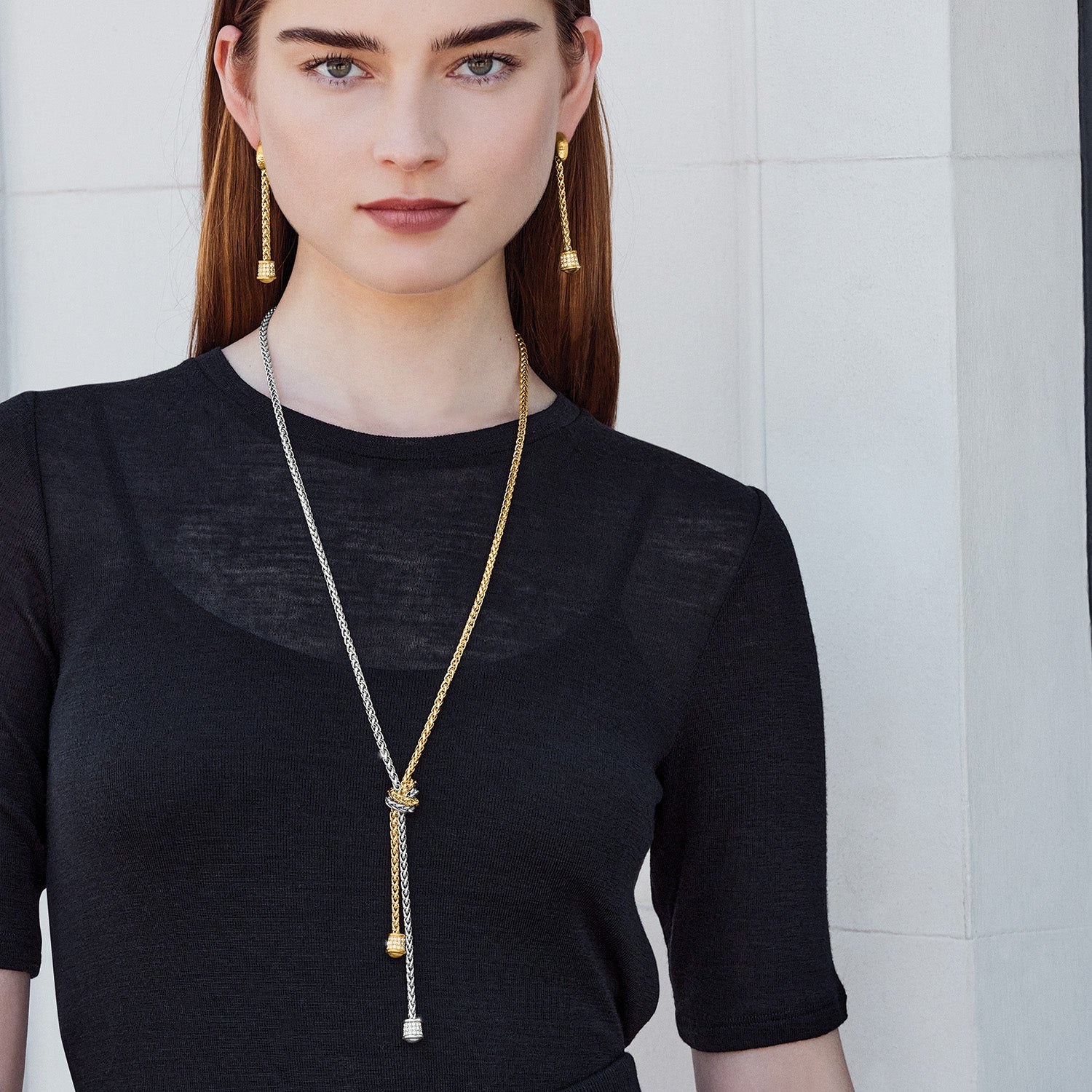 Meridian Venus Two Tone Y Necklace