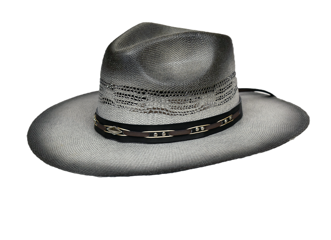 The Marfa Pinch Front Gray & White Bangora