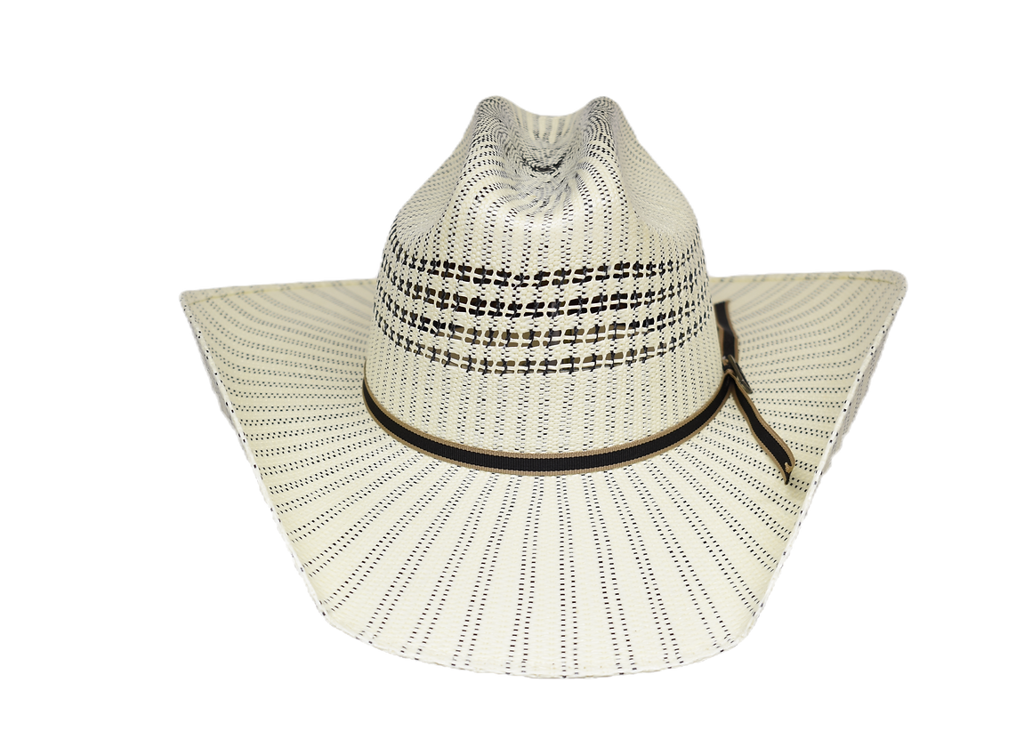 The Justin Two Tone Ivory/Black Bangora Straw Hat