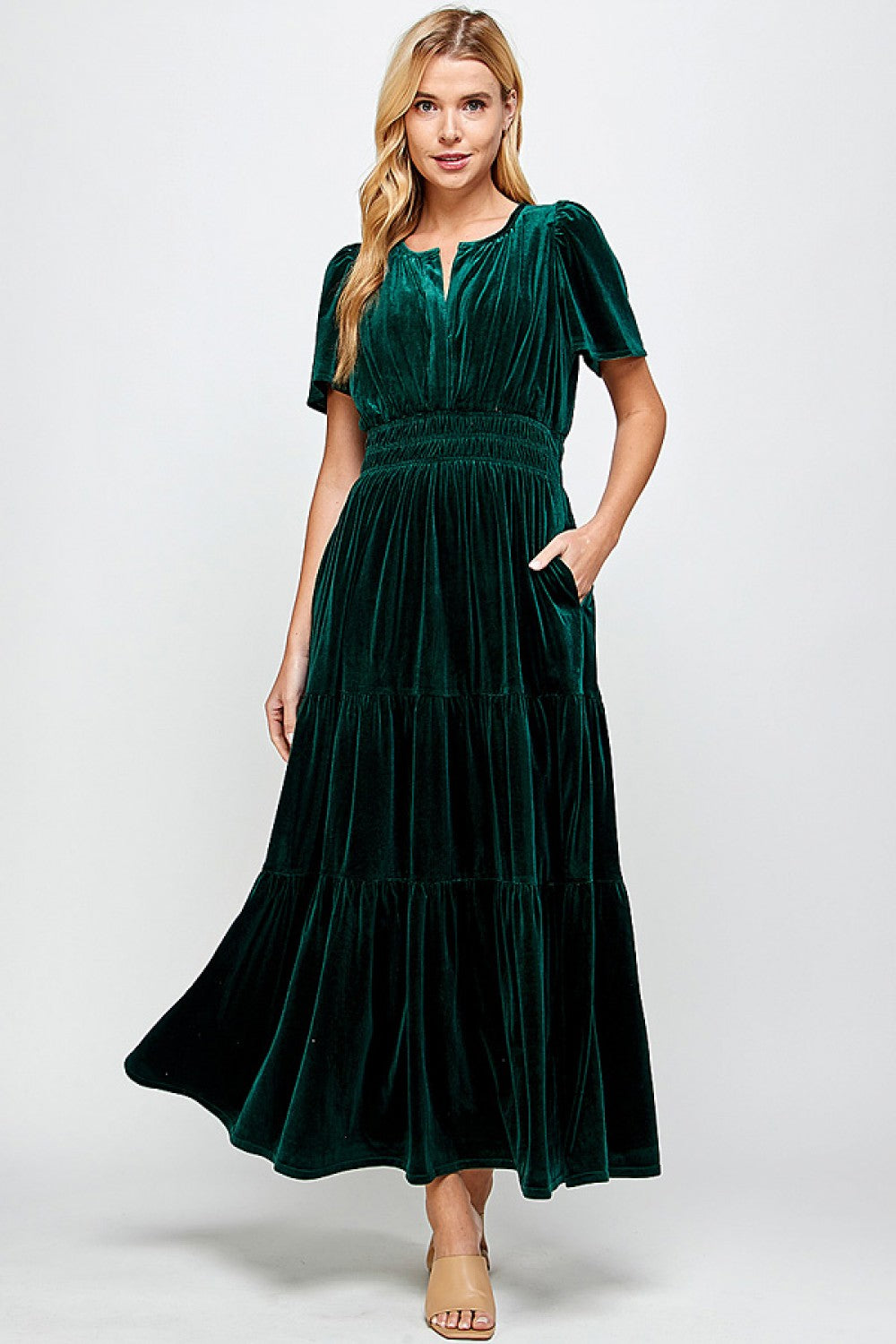Velvet Tiered Dress 1X Velvet Tiered Dress 1X