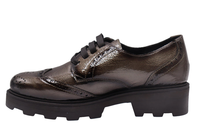 ERIC MICHAEL TORIE CRINKLE PATENT WINGTIP PLATFORM OXFORD
