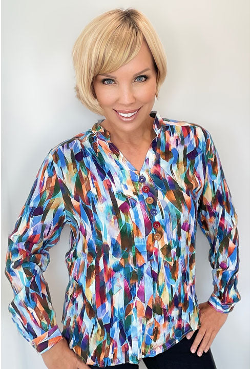 Multi Color Long Sleeve Top by Ethyl
