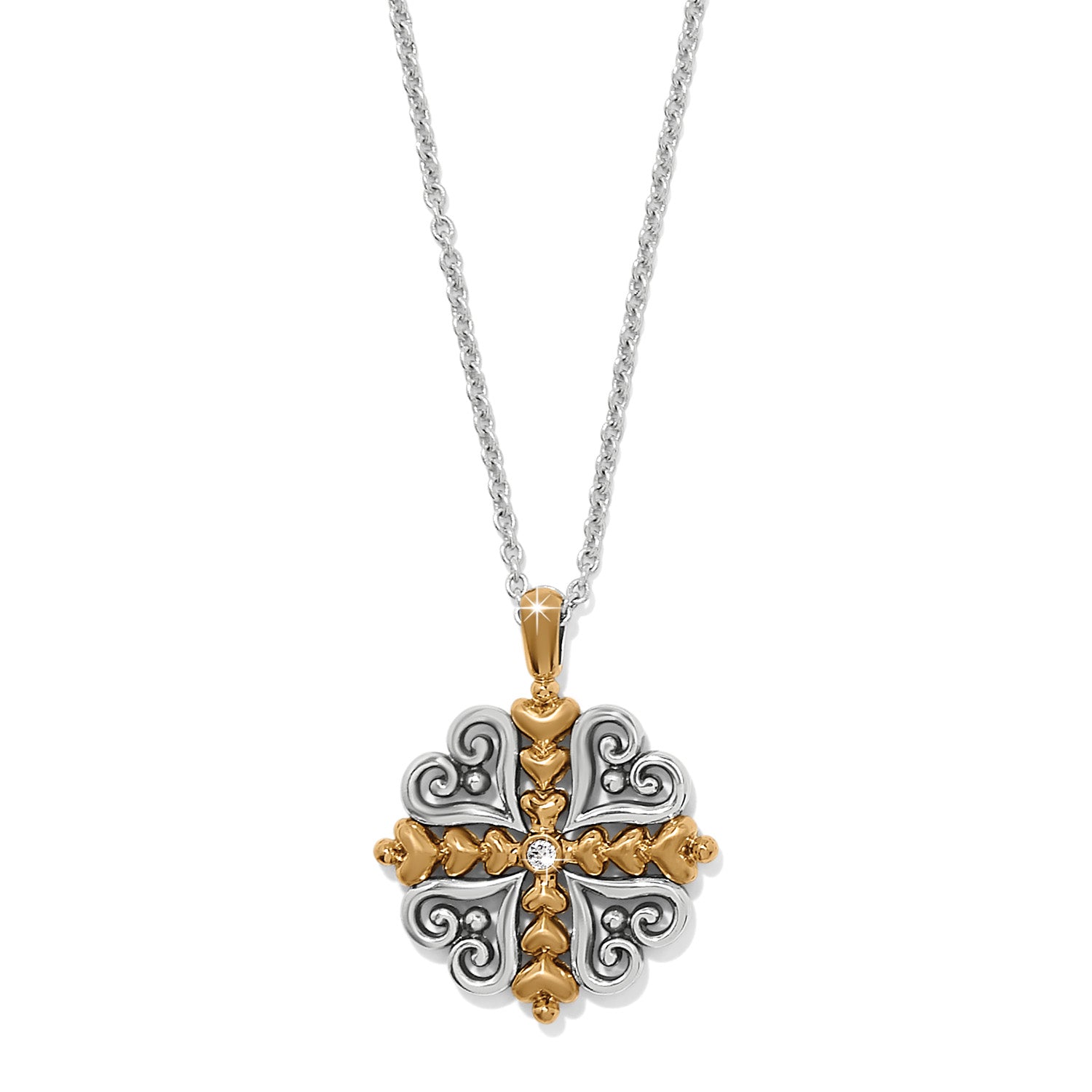 Alcazar Heart Two Tone Necklace