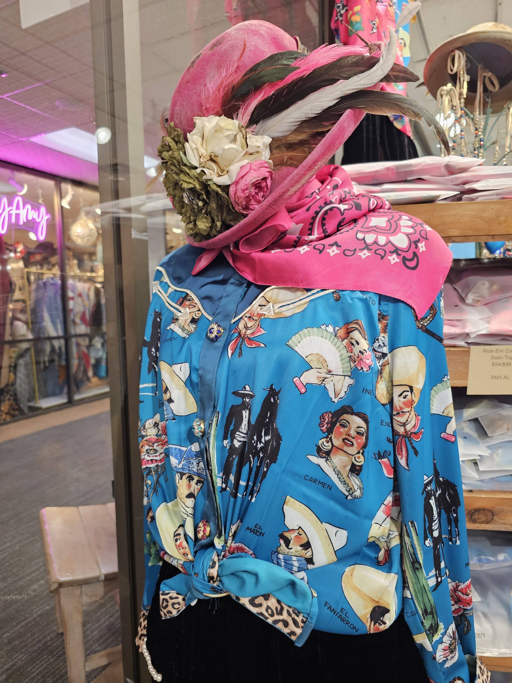 El Chicote Satin Western Blouse