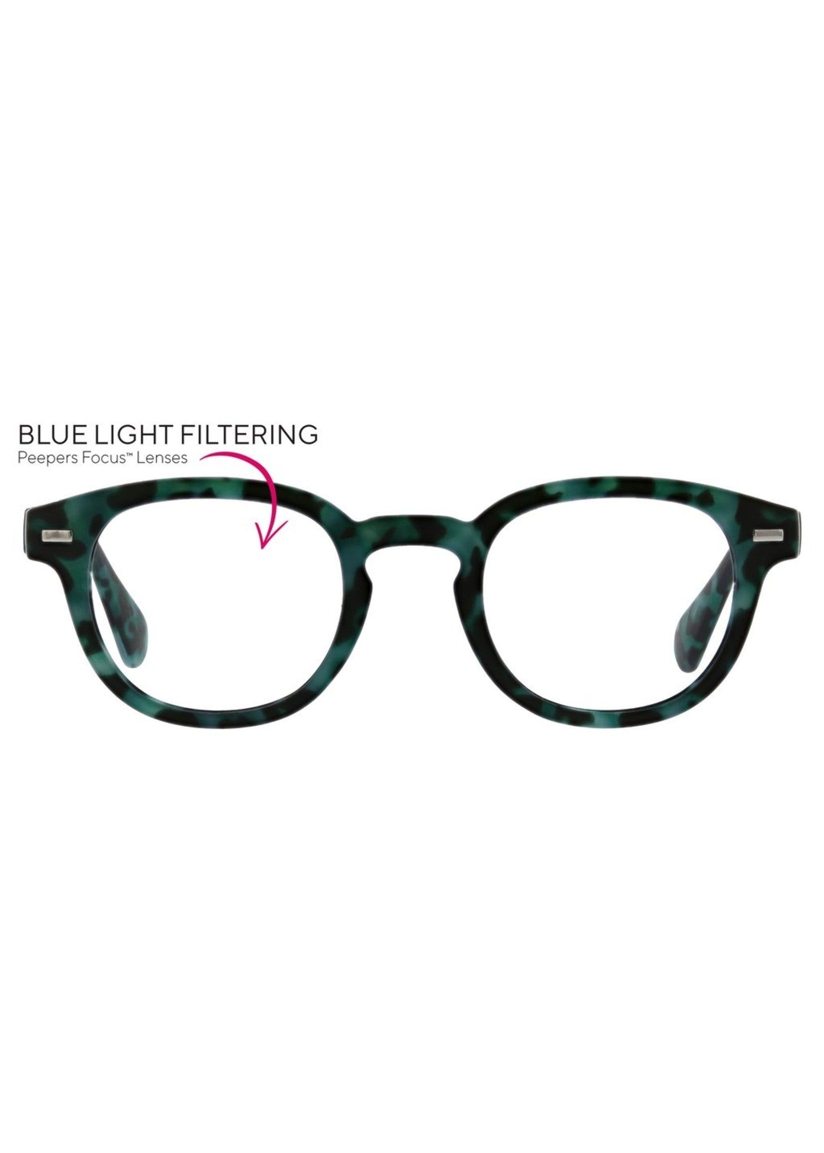 Headliner Focus Green Tortoise Peepers Reading Glasses