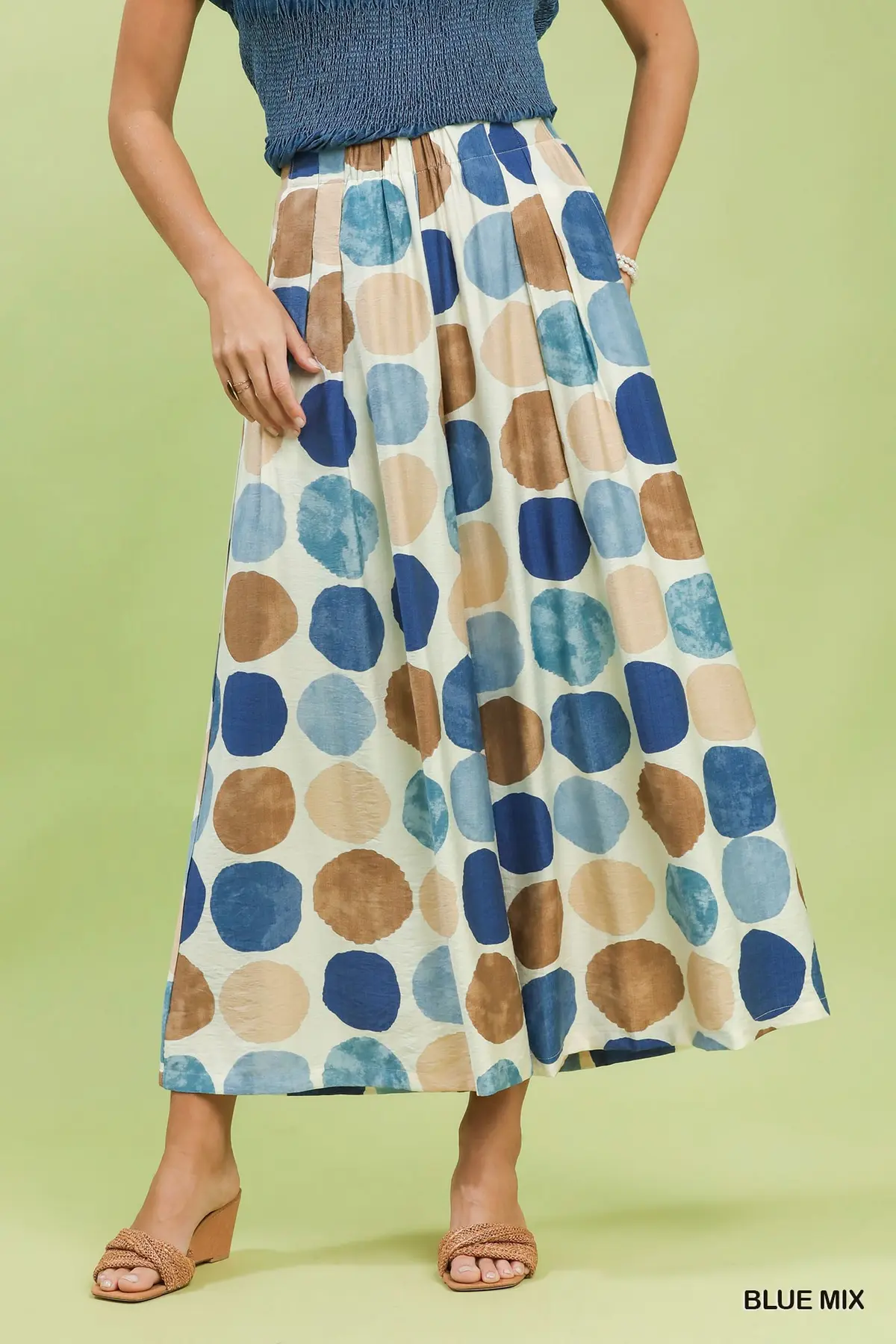 Painted Dot Wide Leg Pants đź’™