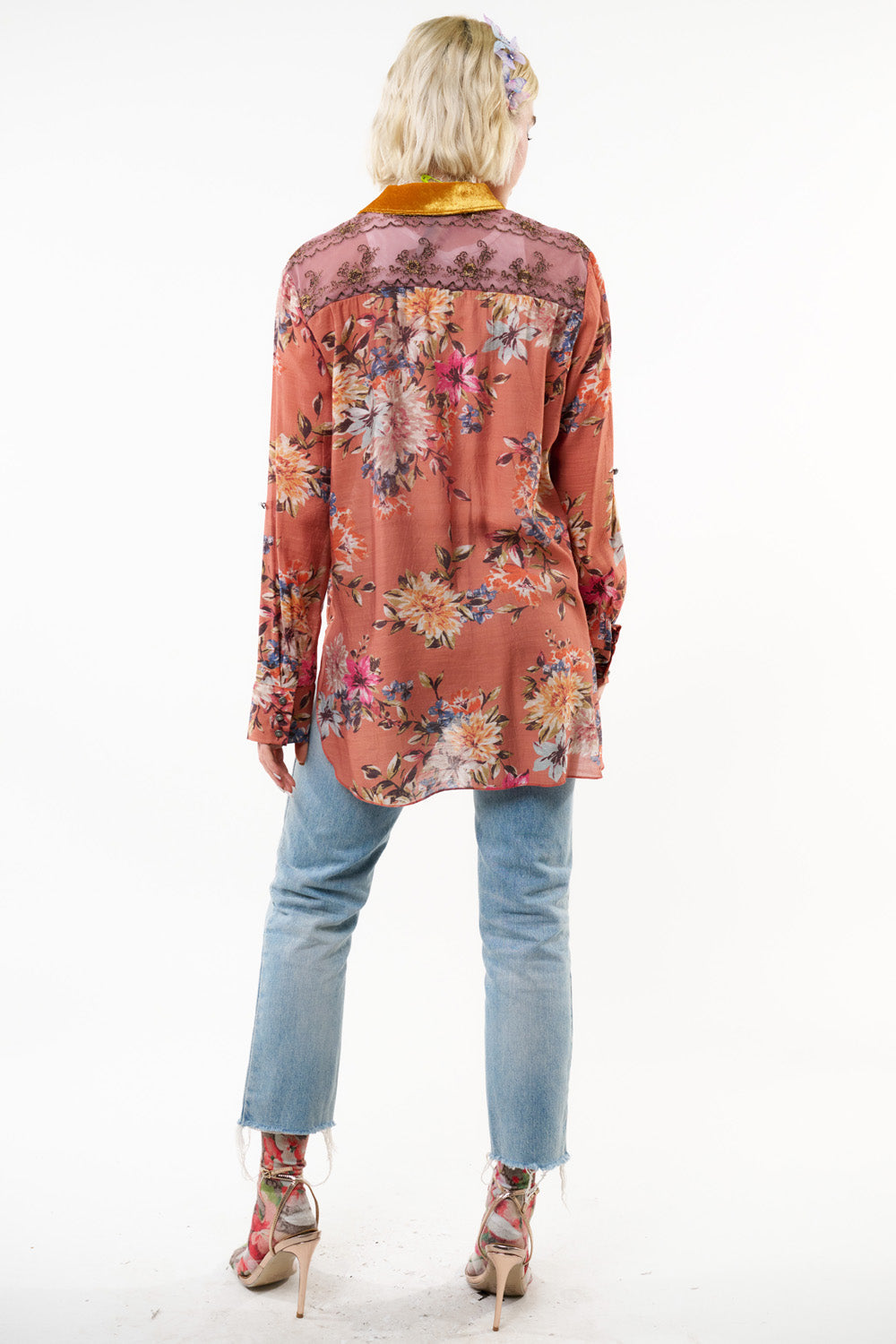 Gardenia Embroidered Shirt By Aratta