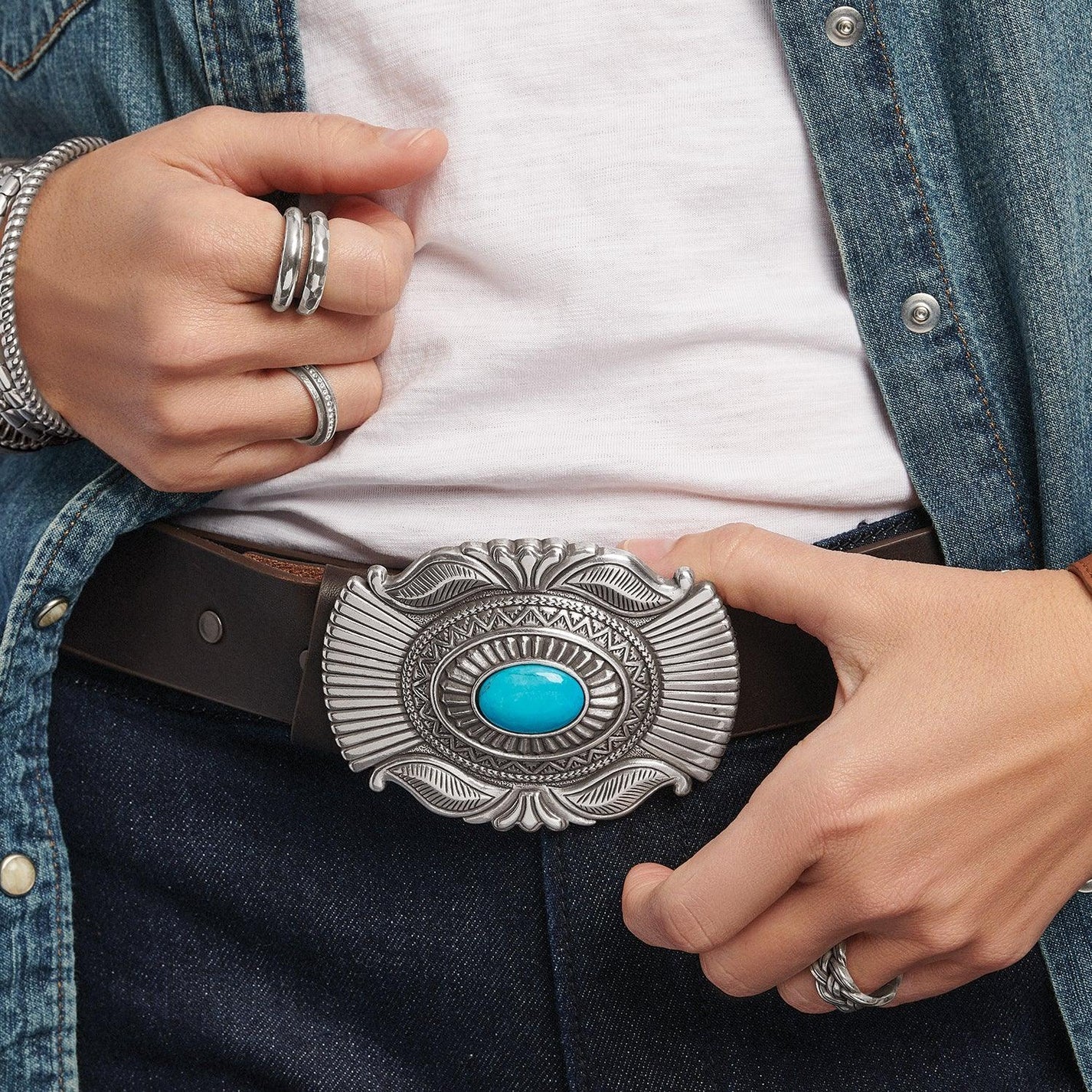 Brighton Women's Raindance Brown Leather Belt