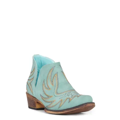 Roper Women's Distressed Turquoise Booties - Snip Toe