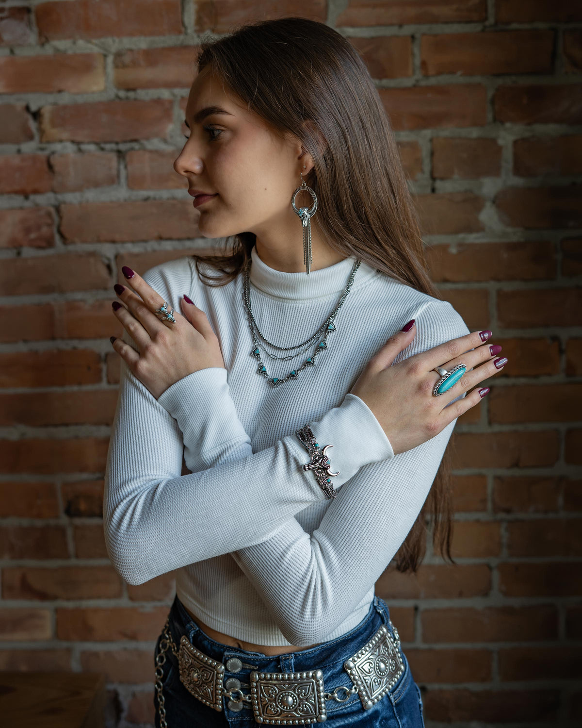 Heart Wrangler Rectangular Concho Belt