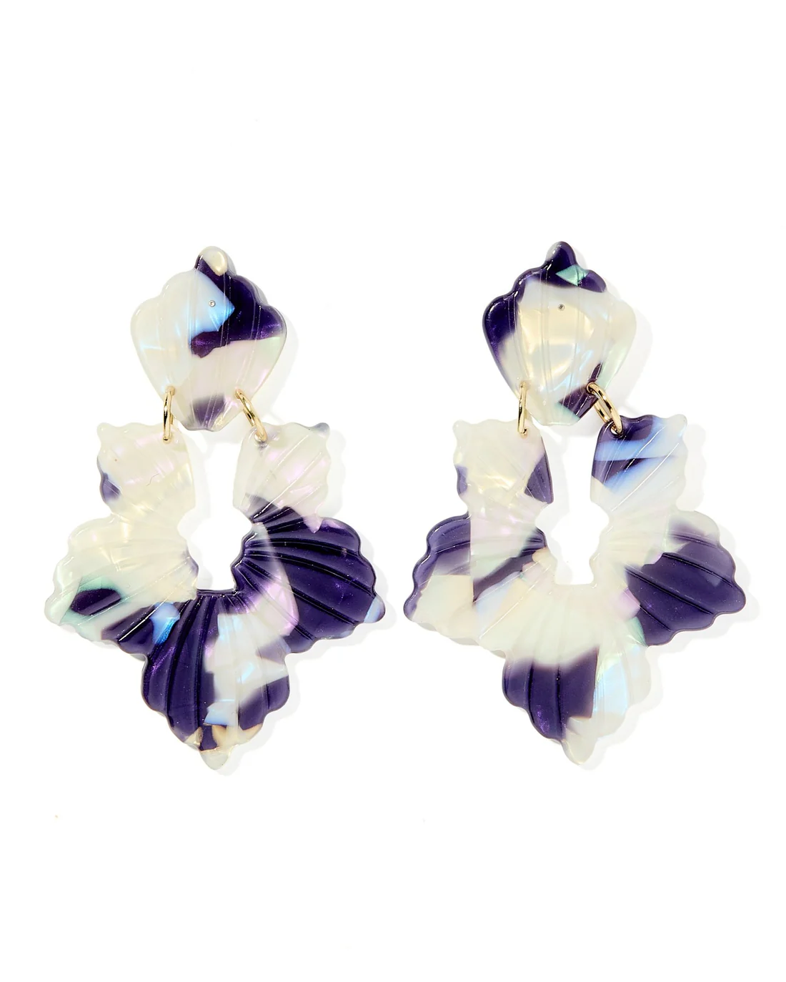 Michelle Statement Earrings-Midnight Rain
