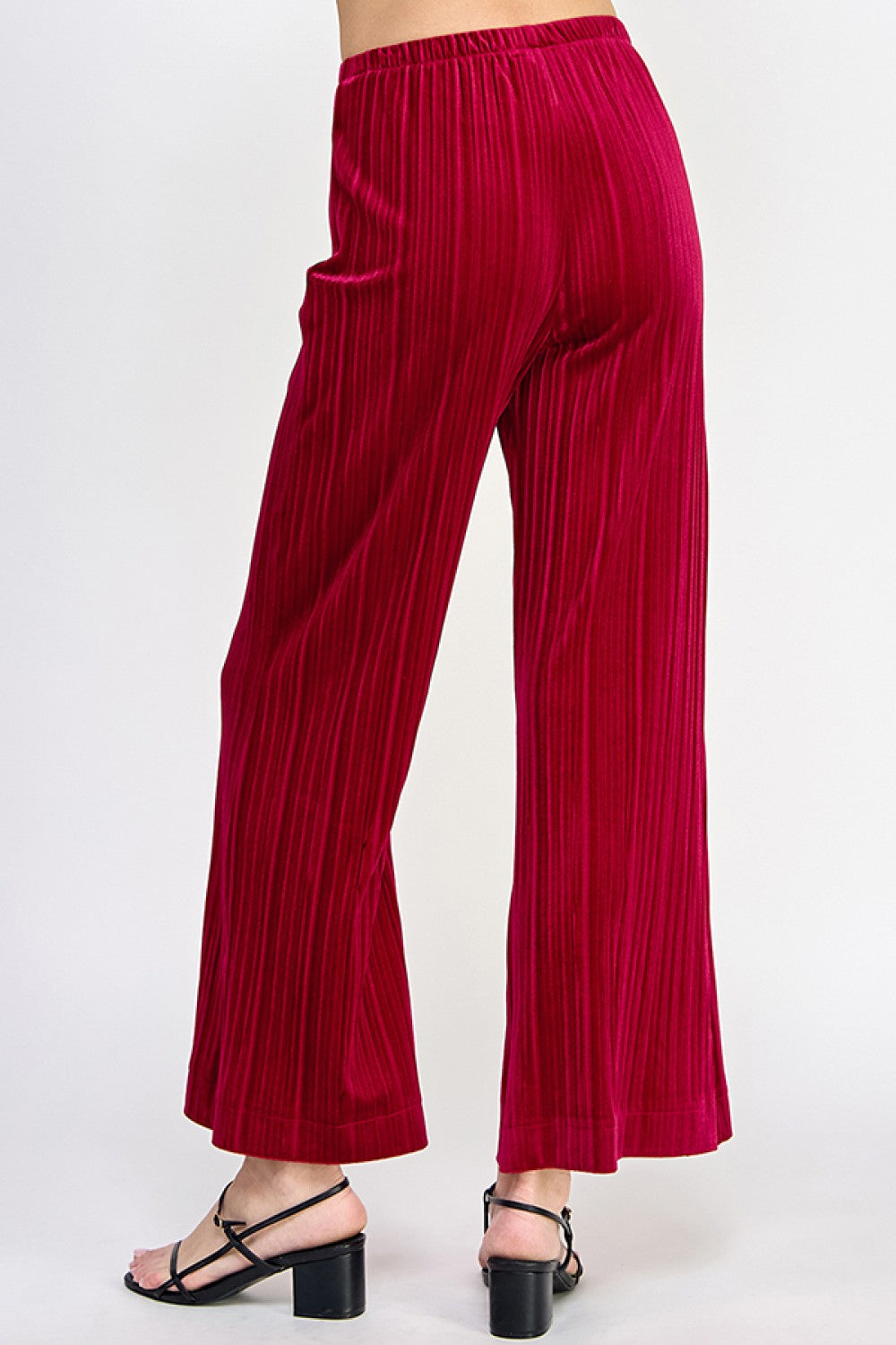 Cranberry Pleated Velvet Pants