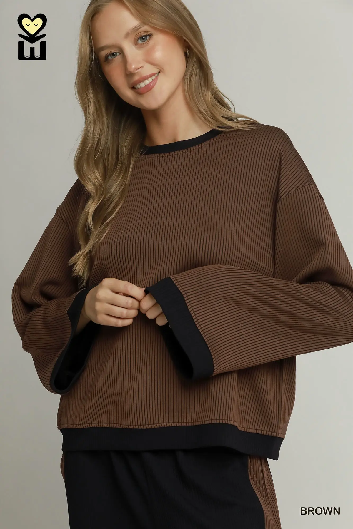 Espresso Contrast Stripe Knit Set 🤎🖤