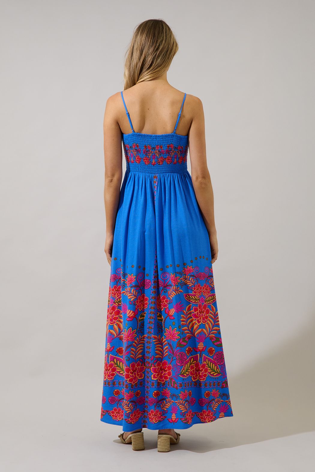 Simply Stunning Linen Blend Maxi Floral Dress