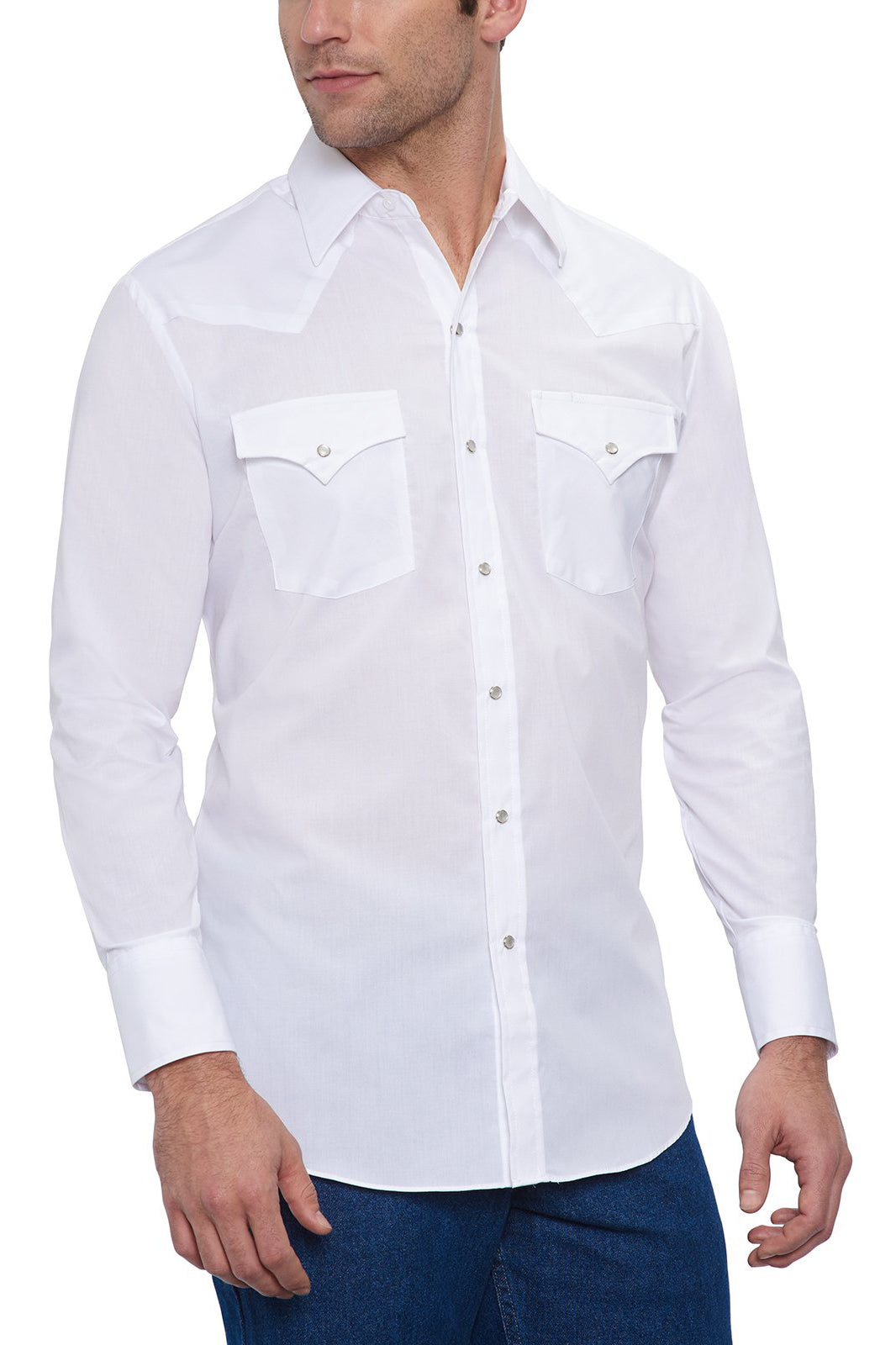 Ely & Walker Solid White long sleeve Western Shirt