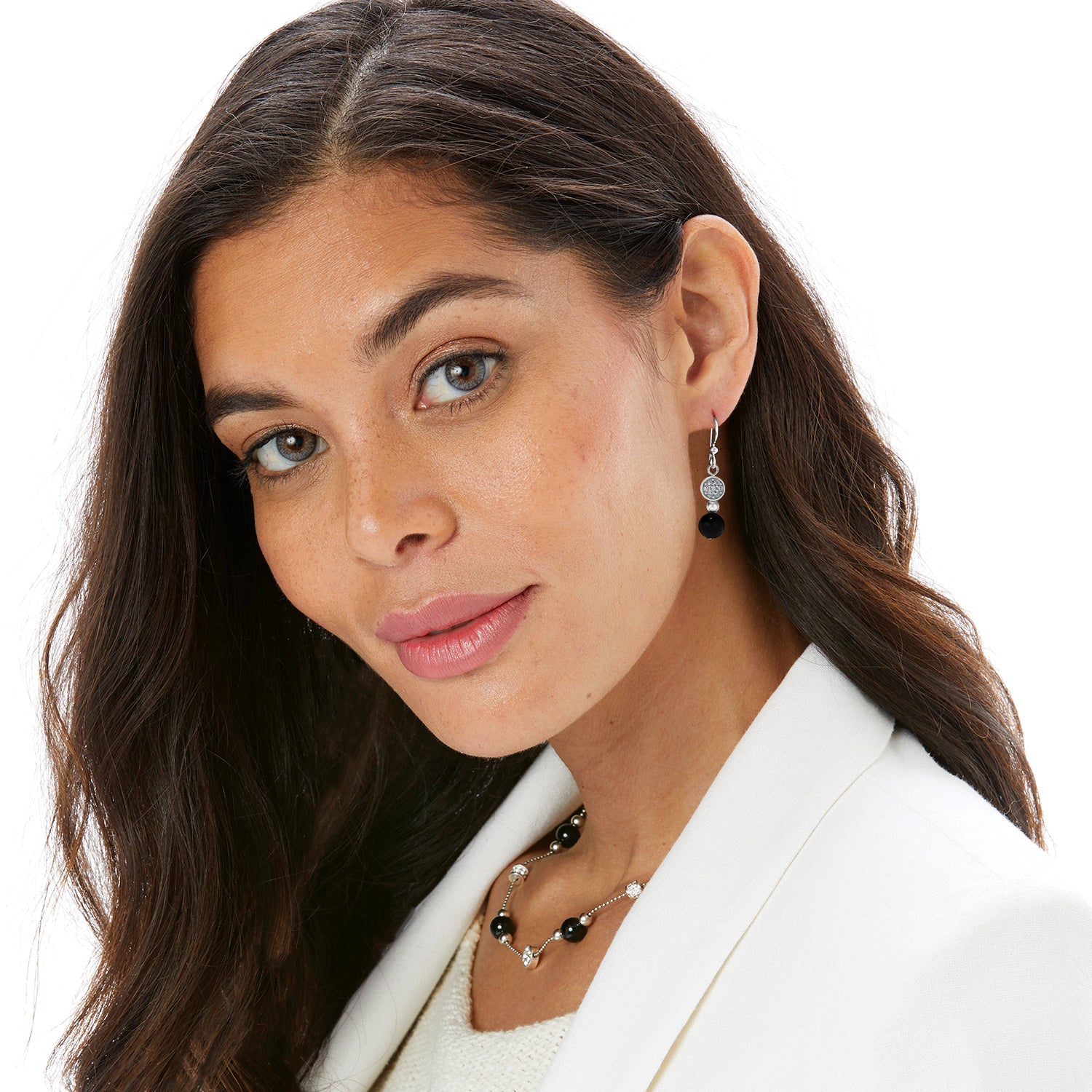 Meridian Petite Prime French Wire Earrings Silver/Black