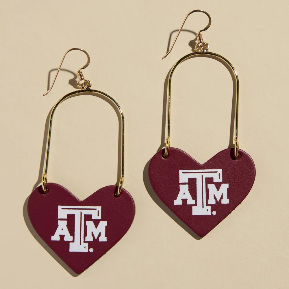 Texas A&M University Heartthrob Earrings