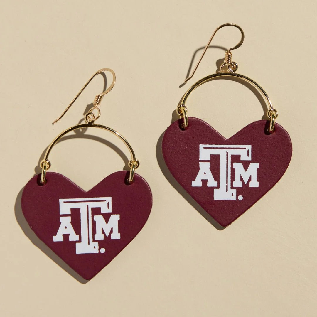Maroon Texas A&M lover Earrings