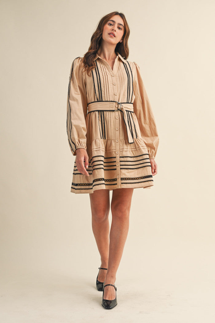 Boho Luxe Stripe Shirt Dress
