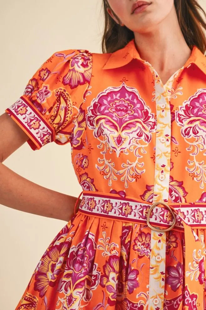 Tangerine Dream Paisley Mini Dress