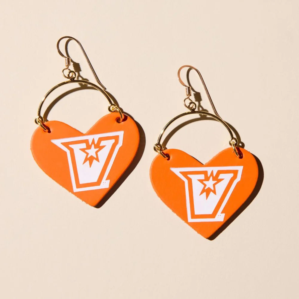 Orange UTRGV Lover Earrings