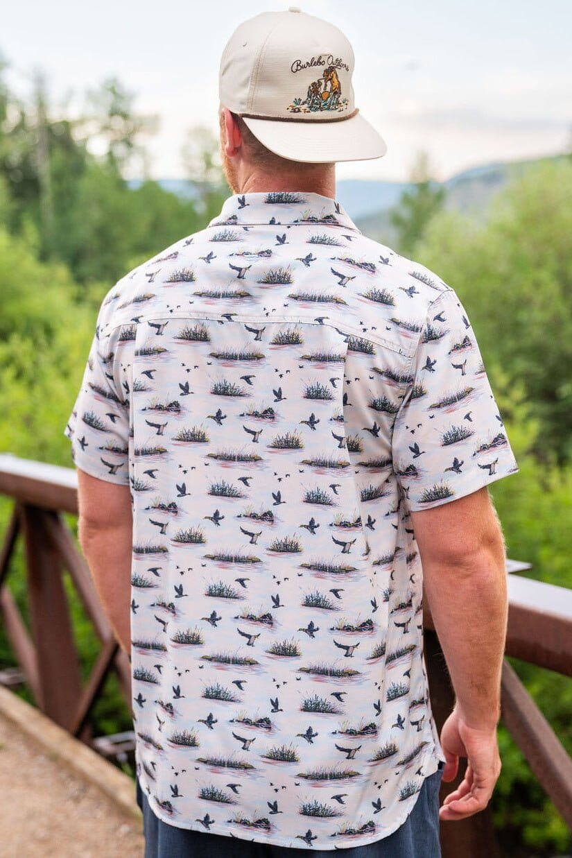 Performance Button Up- Duck Hunt By Burlebo