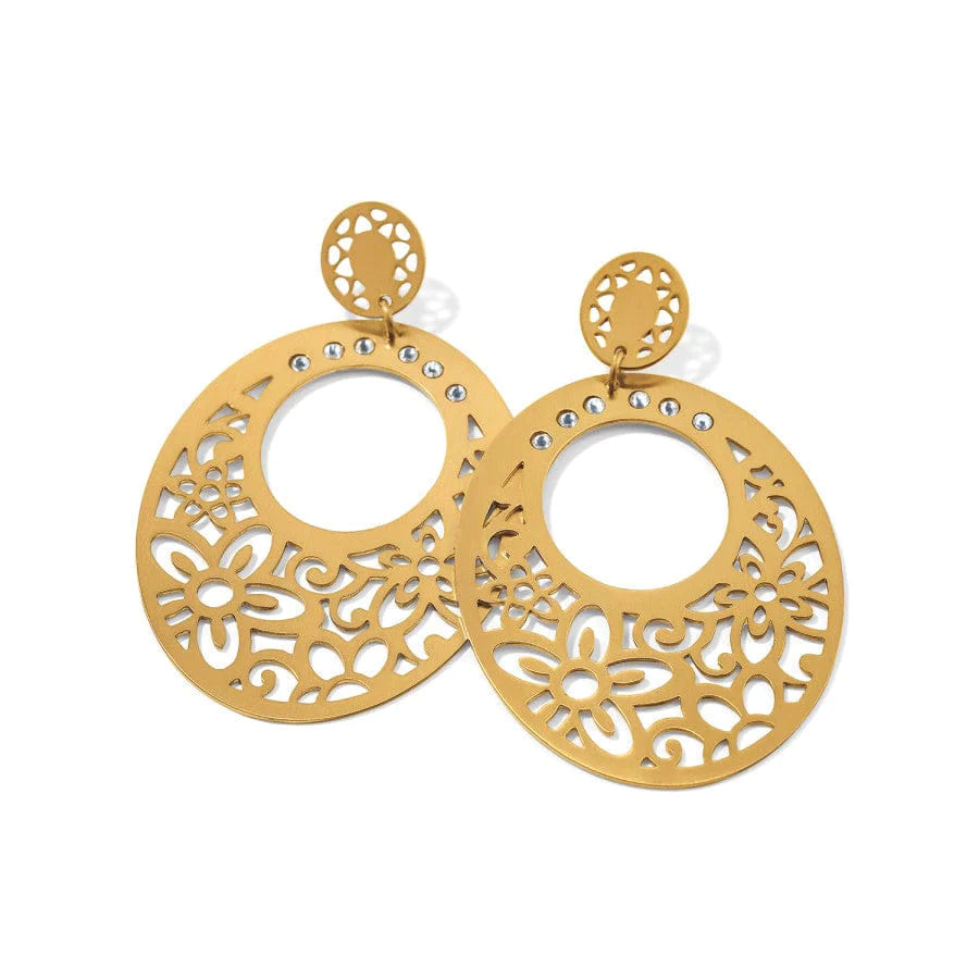 Posh Garden Post Drop Earrings- Gold