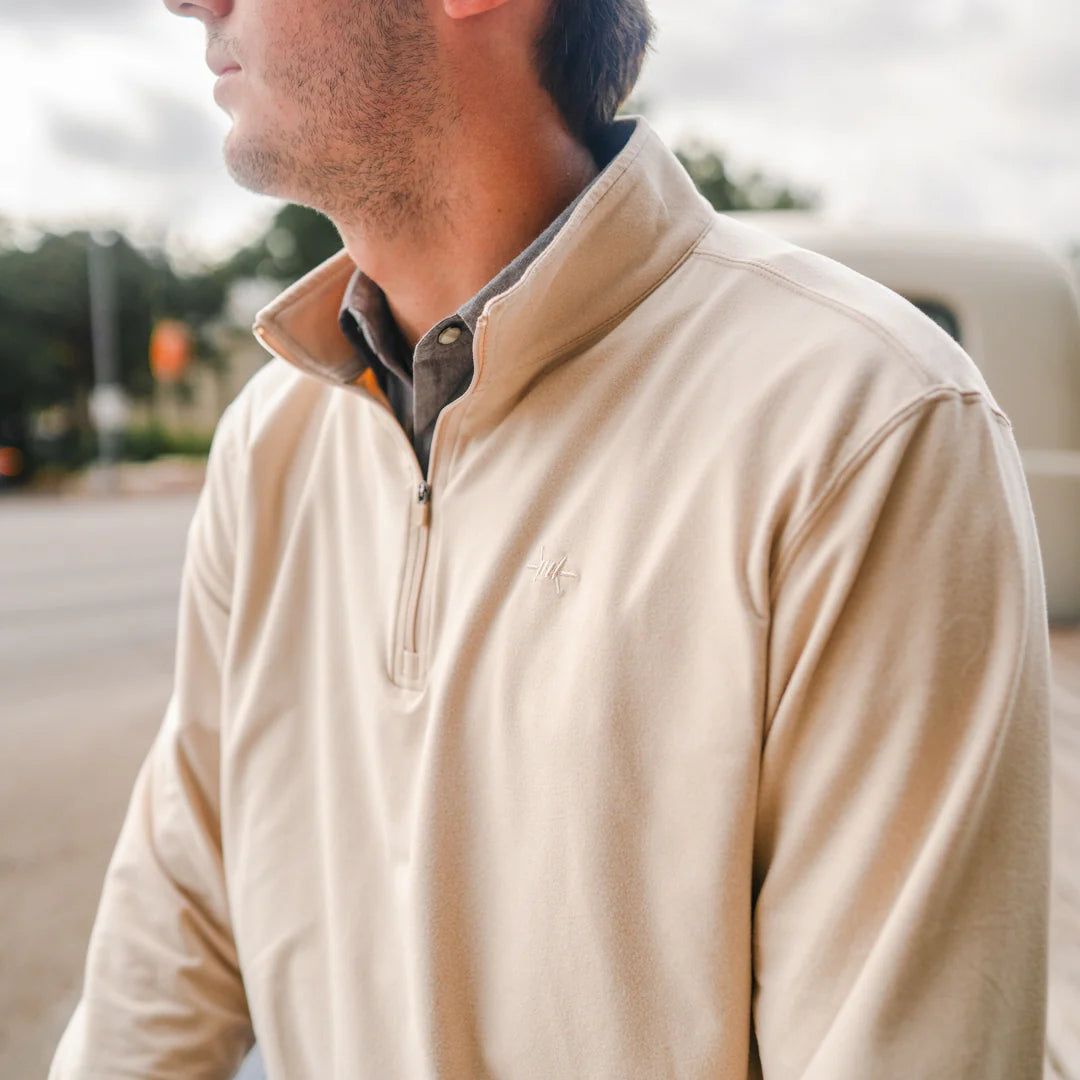 Performance Hybrid Quarter Zip- Sandstone by Texas Standard