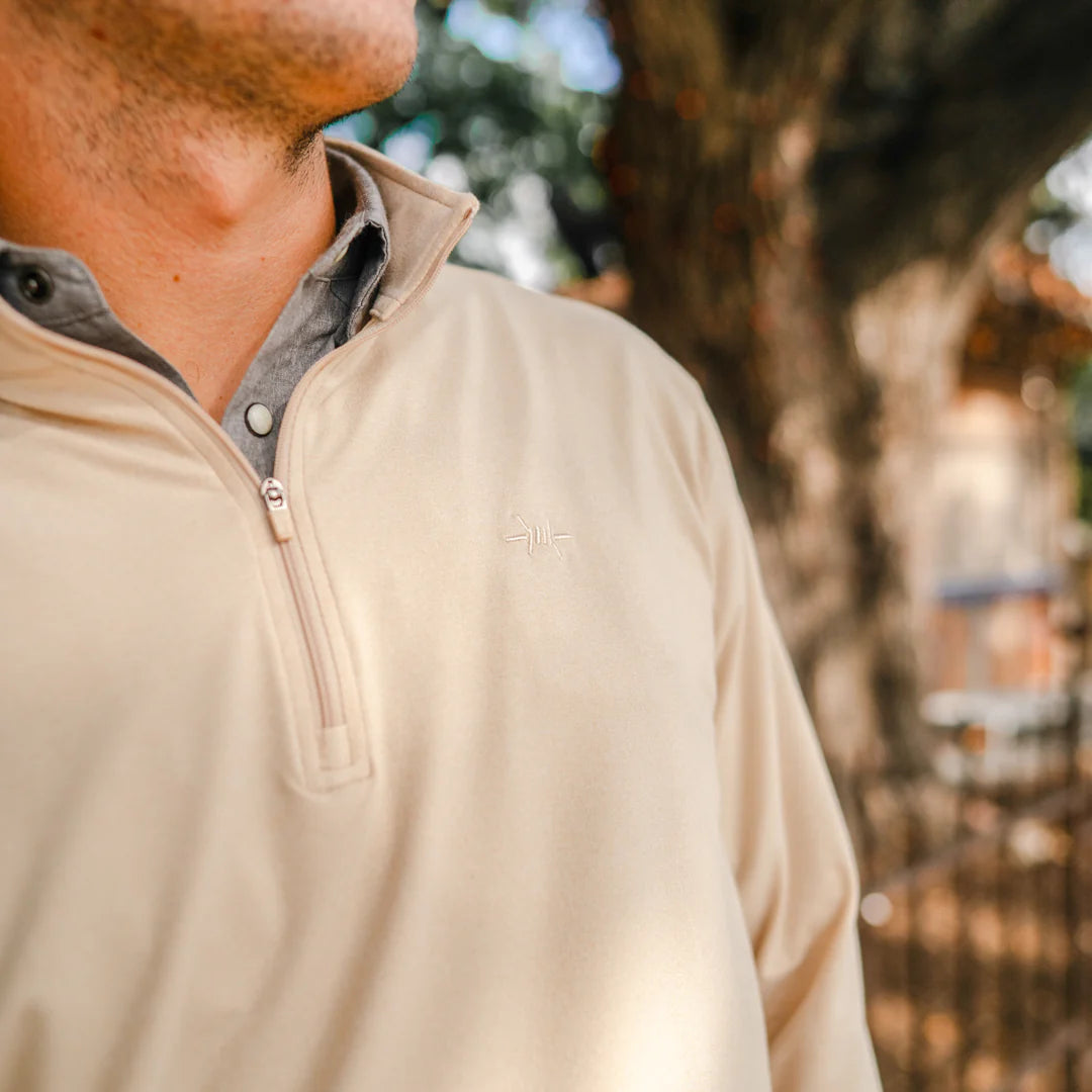 Performance Hybrid Quarter Zip- Sandstone by Texas Standard