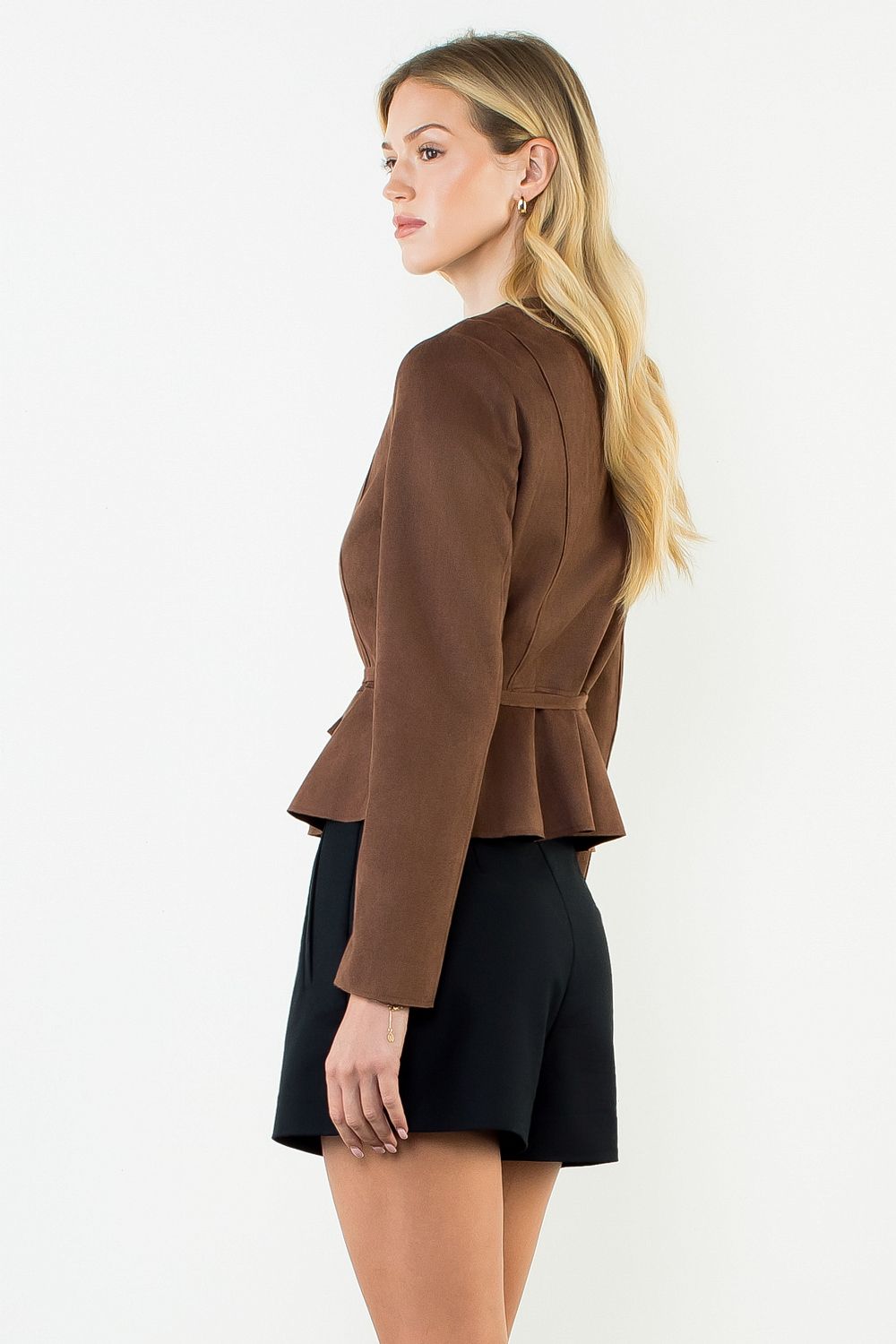 The Luxe Tie-Waist Peplum Jacket