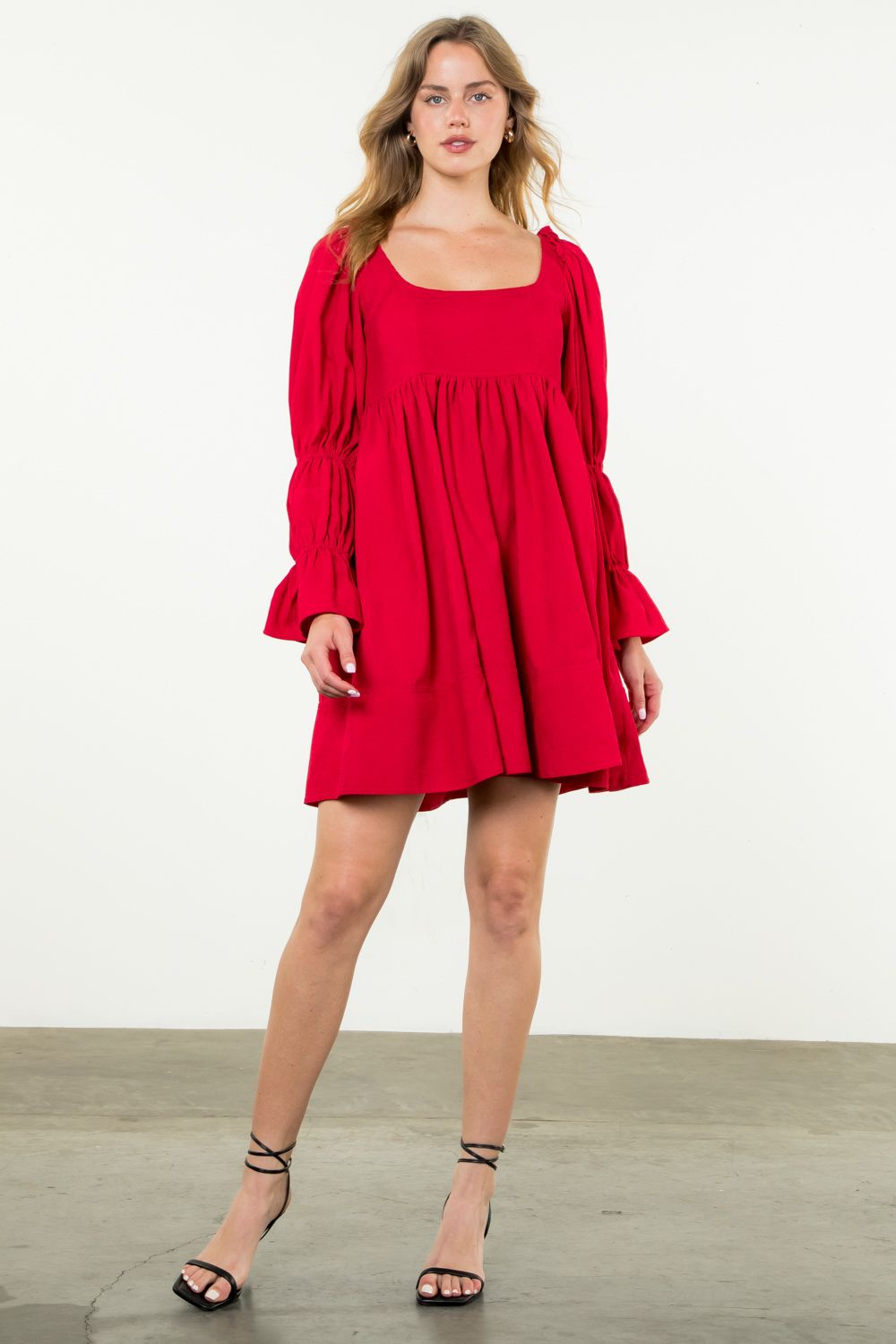 Red Baby Corduroy Mini Dress by THML