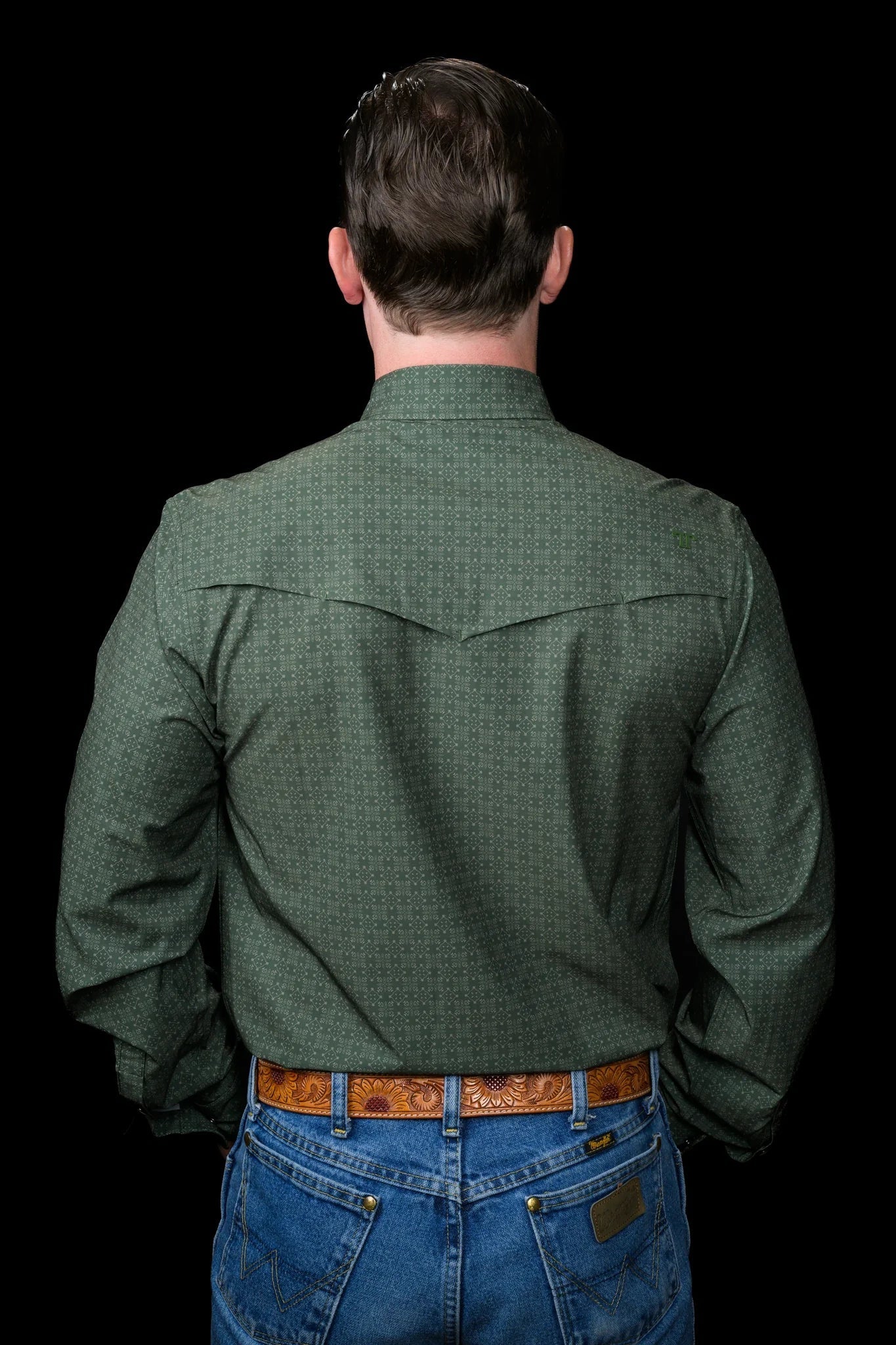 The Collin in Green - Long Sleeve Snap Shirt by Ferrell