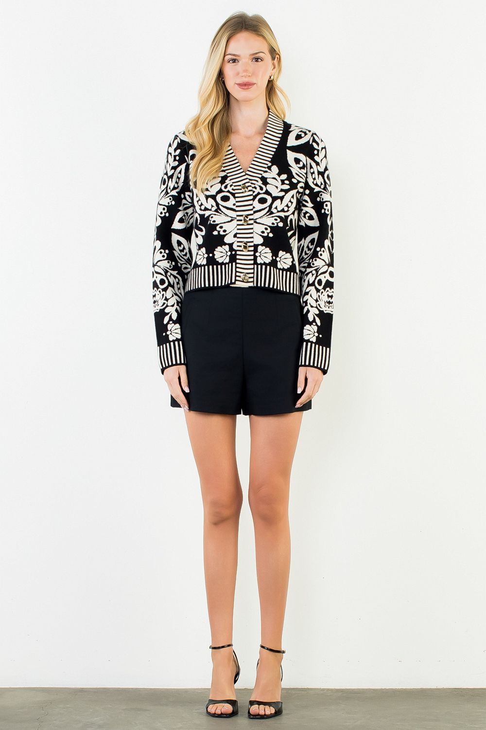 The Mod Muse Contrast Knit Cardigan