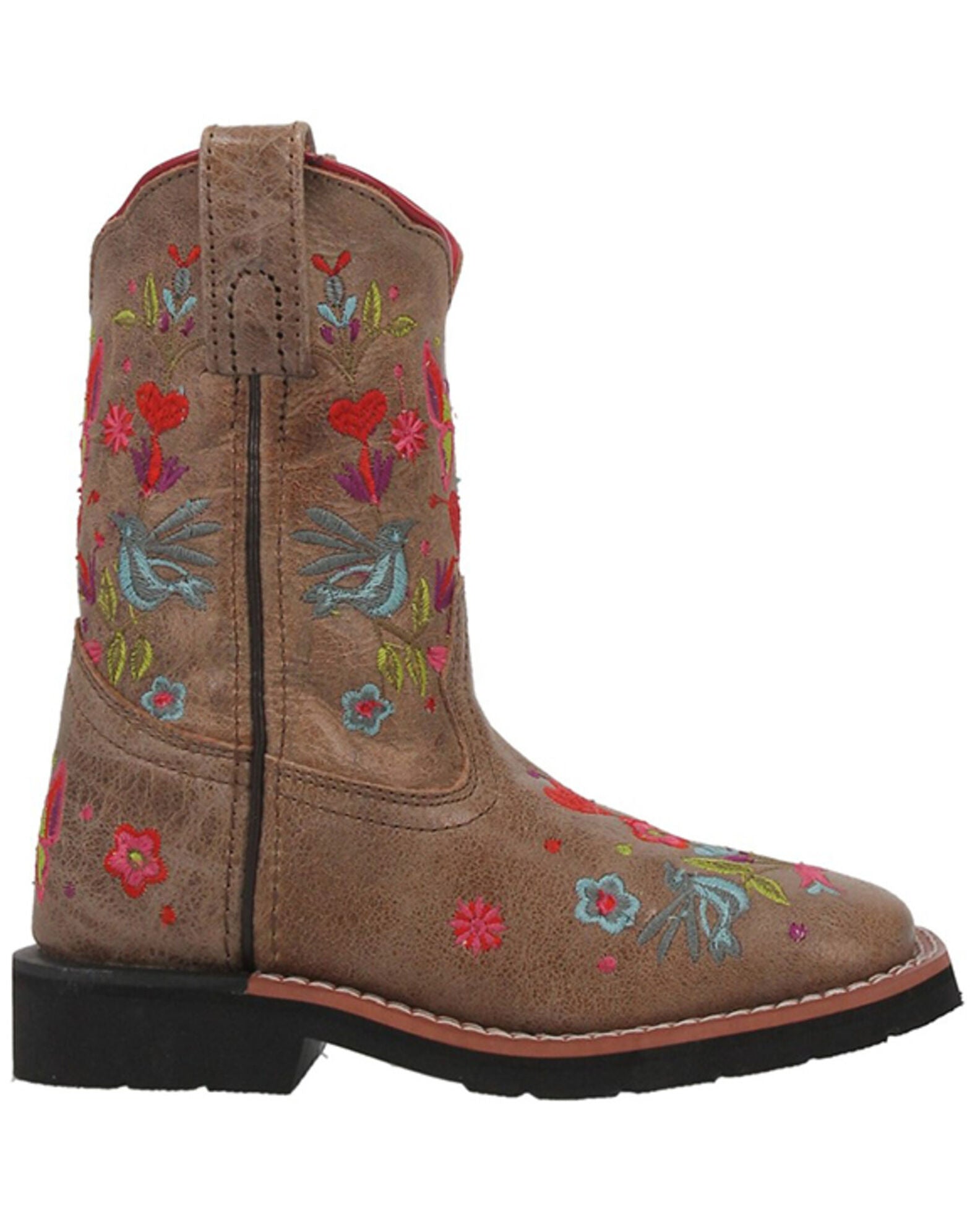 Dan Post Flower Embroidered Leather Children's Boots