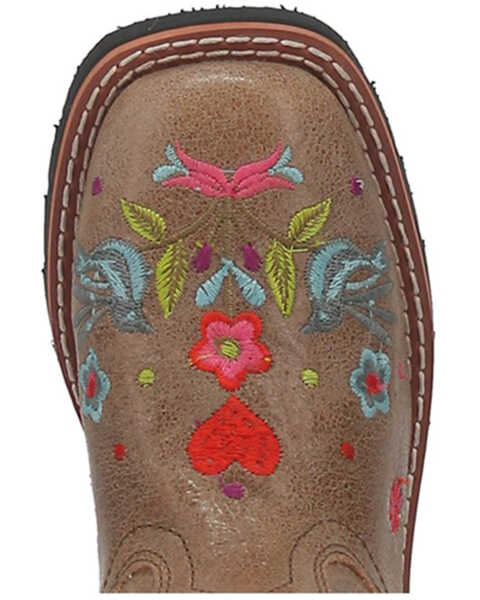 Dan Post Flower Embroidered Leather Children's Boots