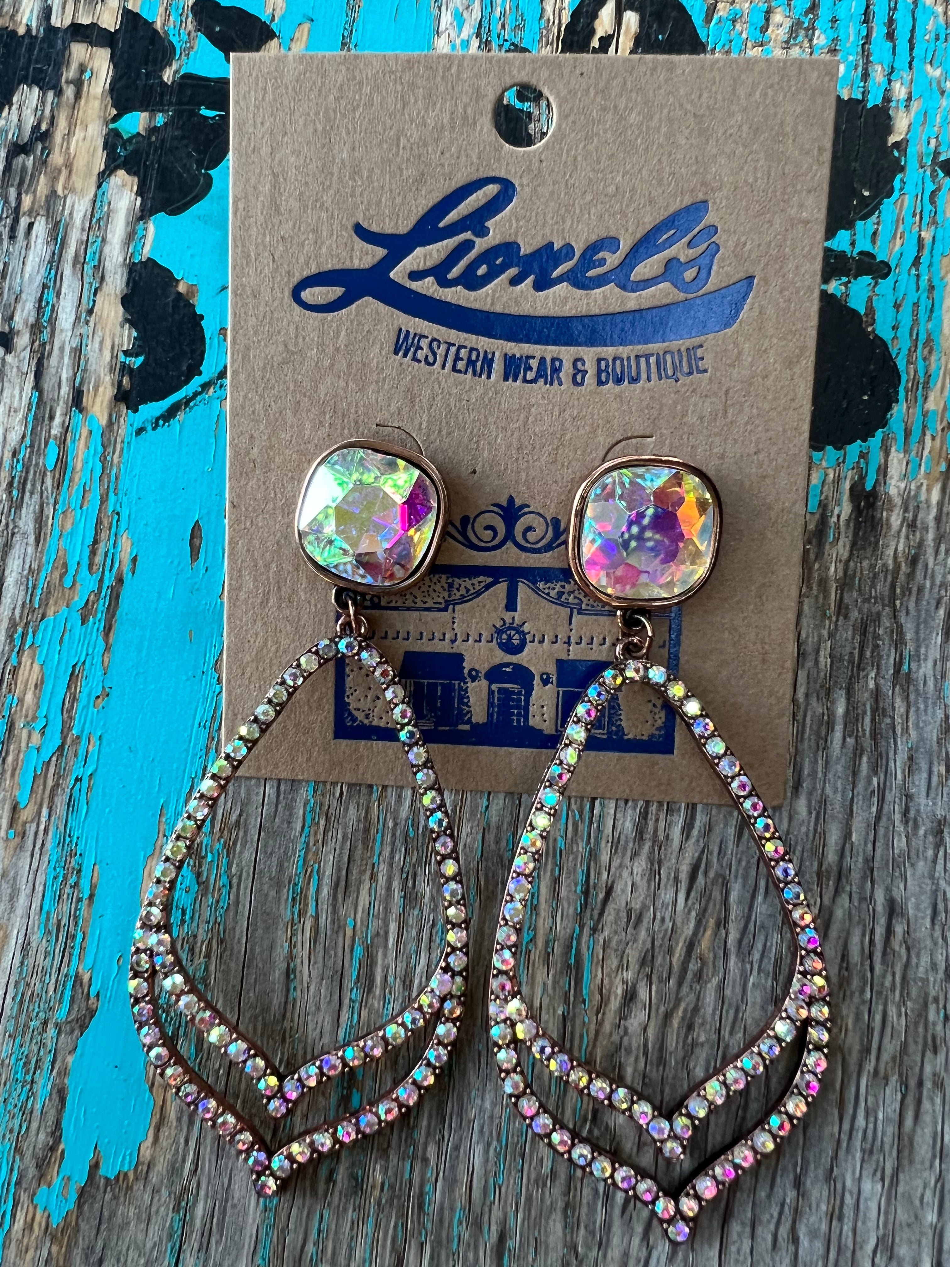 Inspired Crystal Dangling Earring/Copper