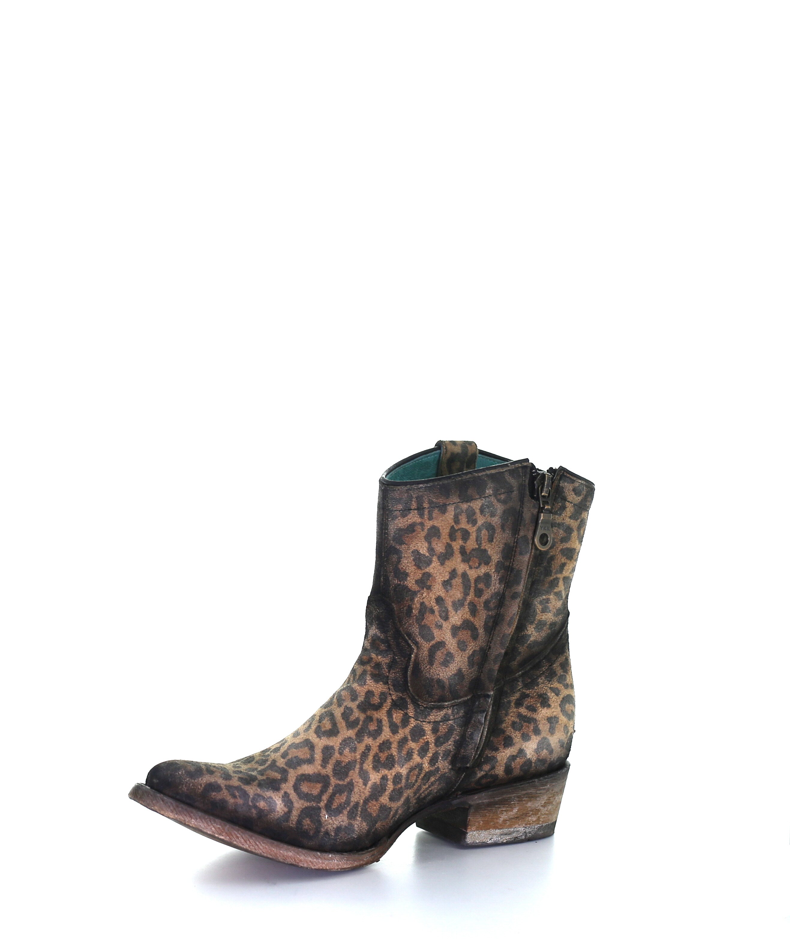 Ladies Leopard Print Zipper Ankle Boot