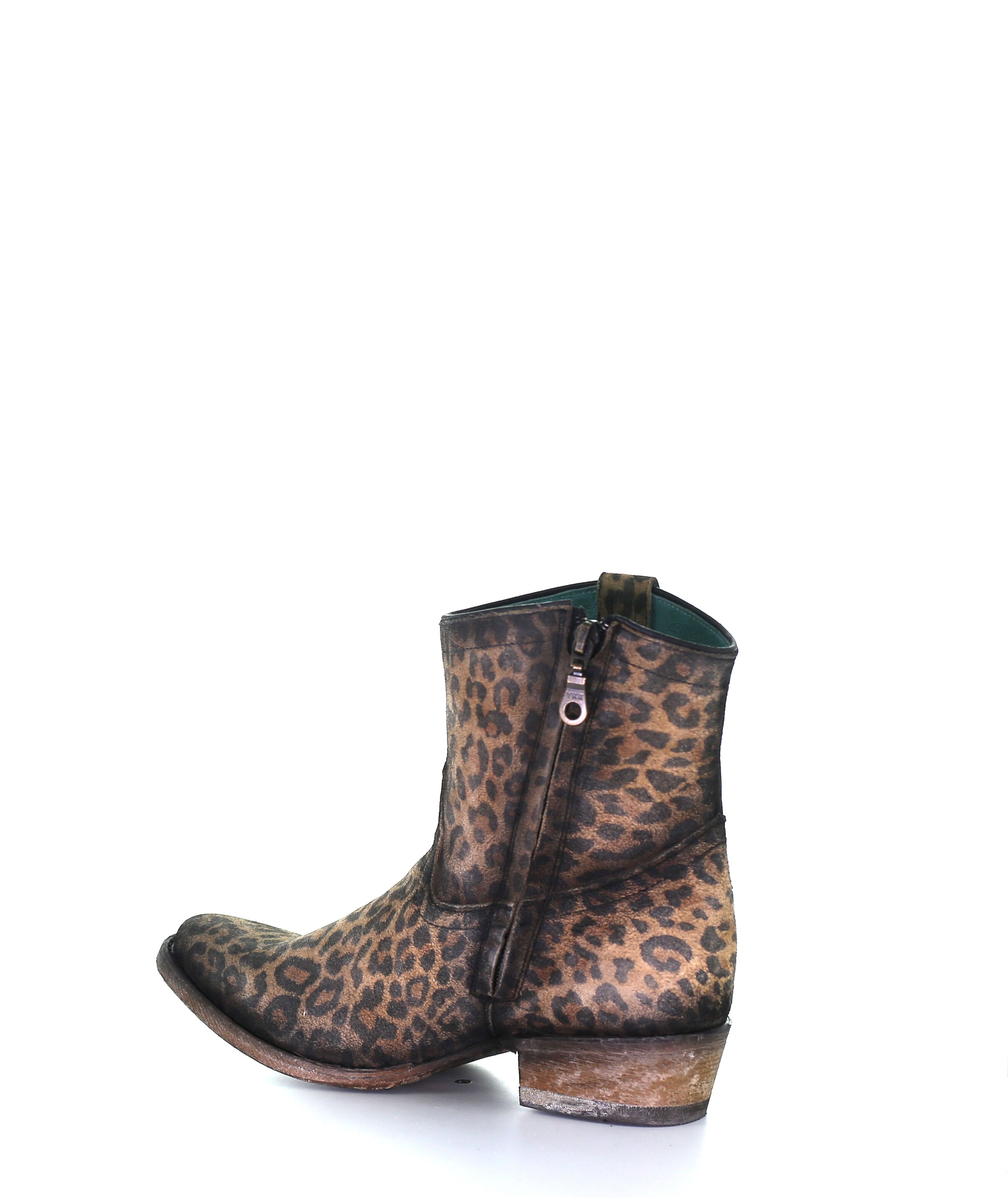 Ladies Leopard Print Zipper Ankle Boot