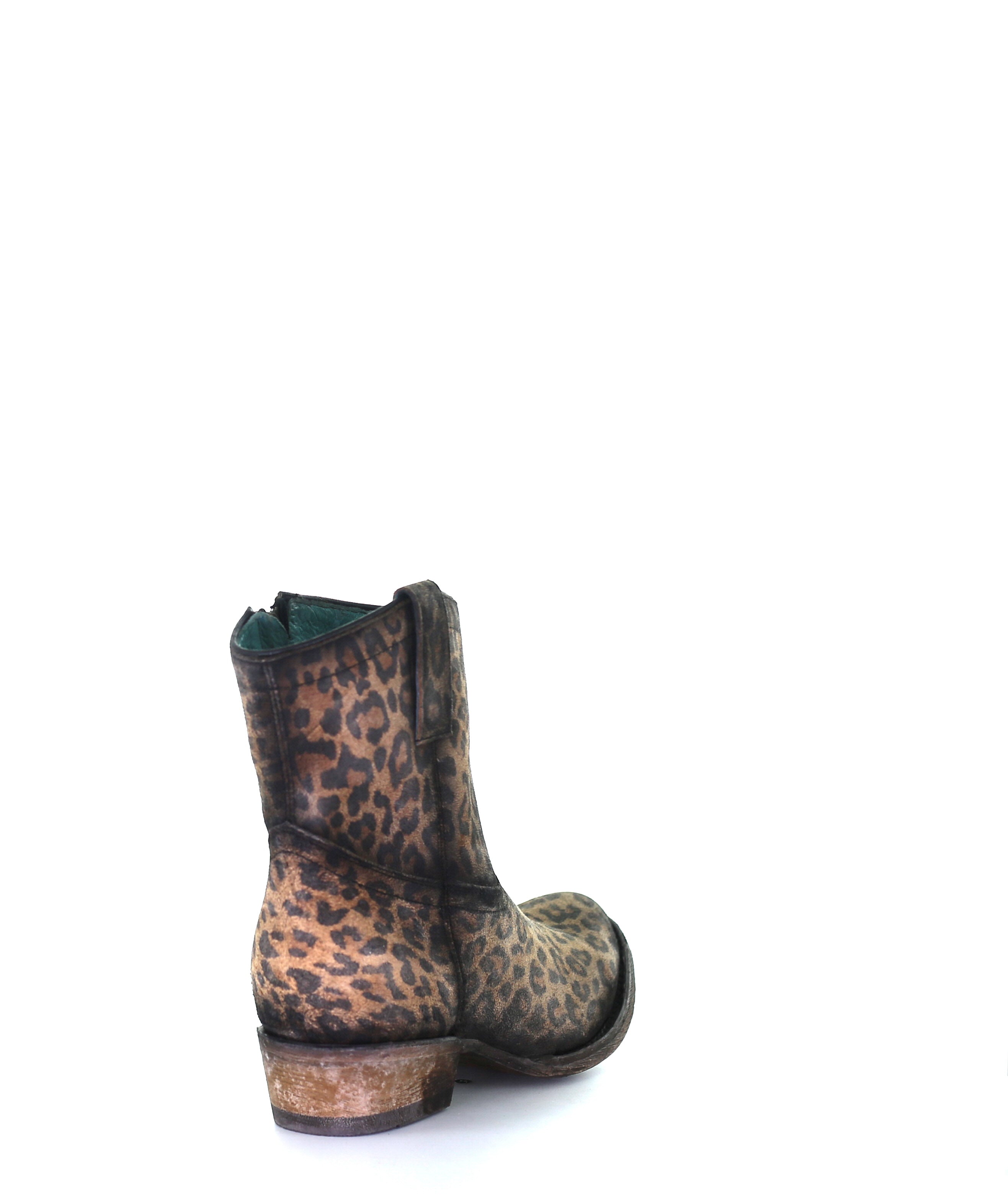 Ladies Leopard Print Zipper Ankle Boot