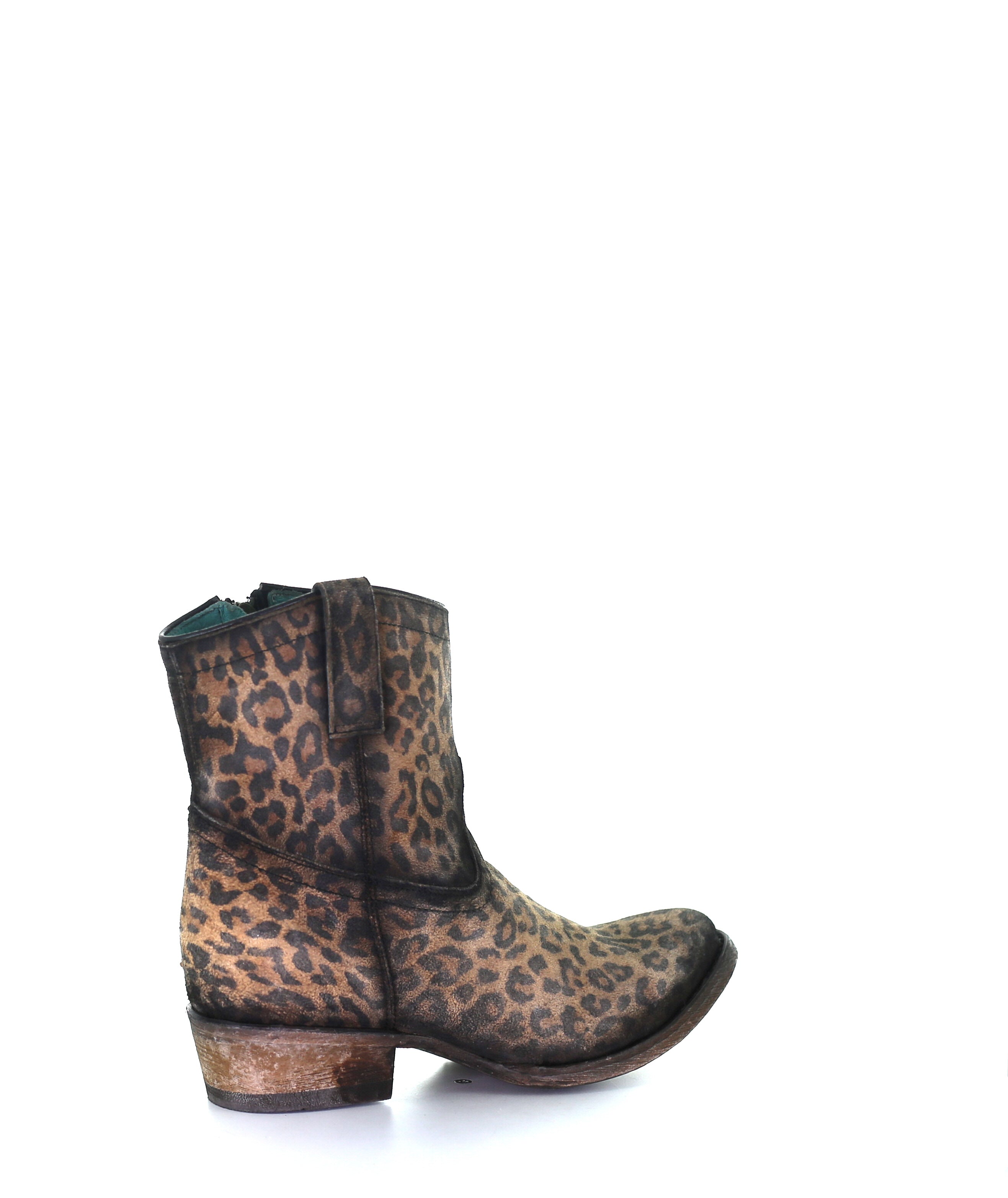 Ladies Leopard Print Zipper Ankle Boot