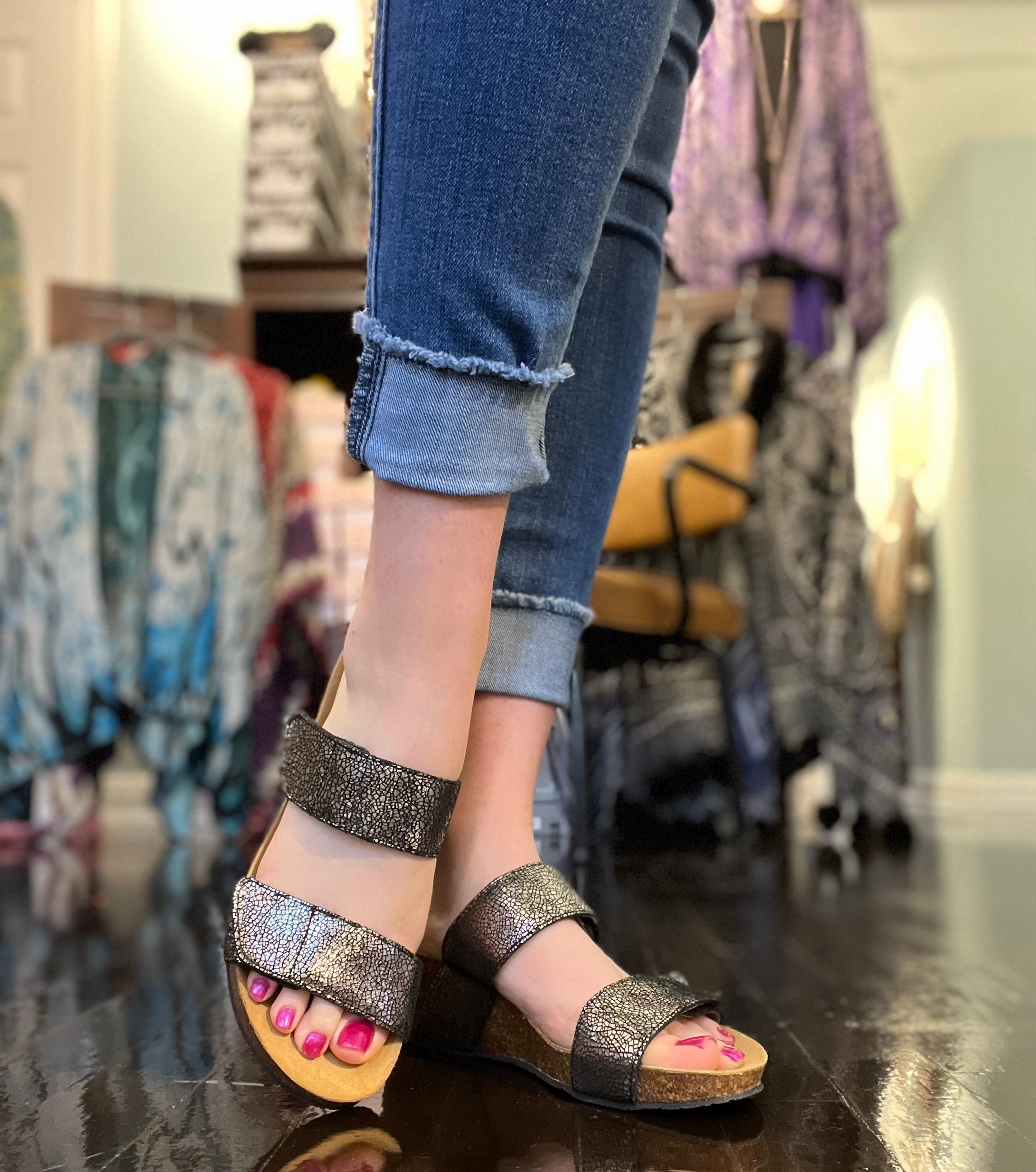Eric Michael Liat Peltro Wedge Sandals