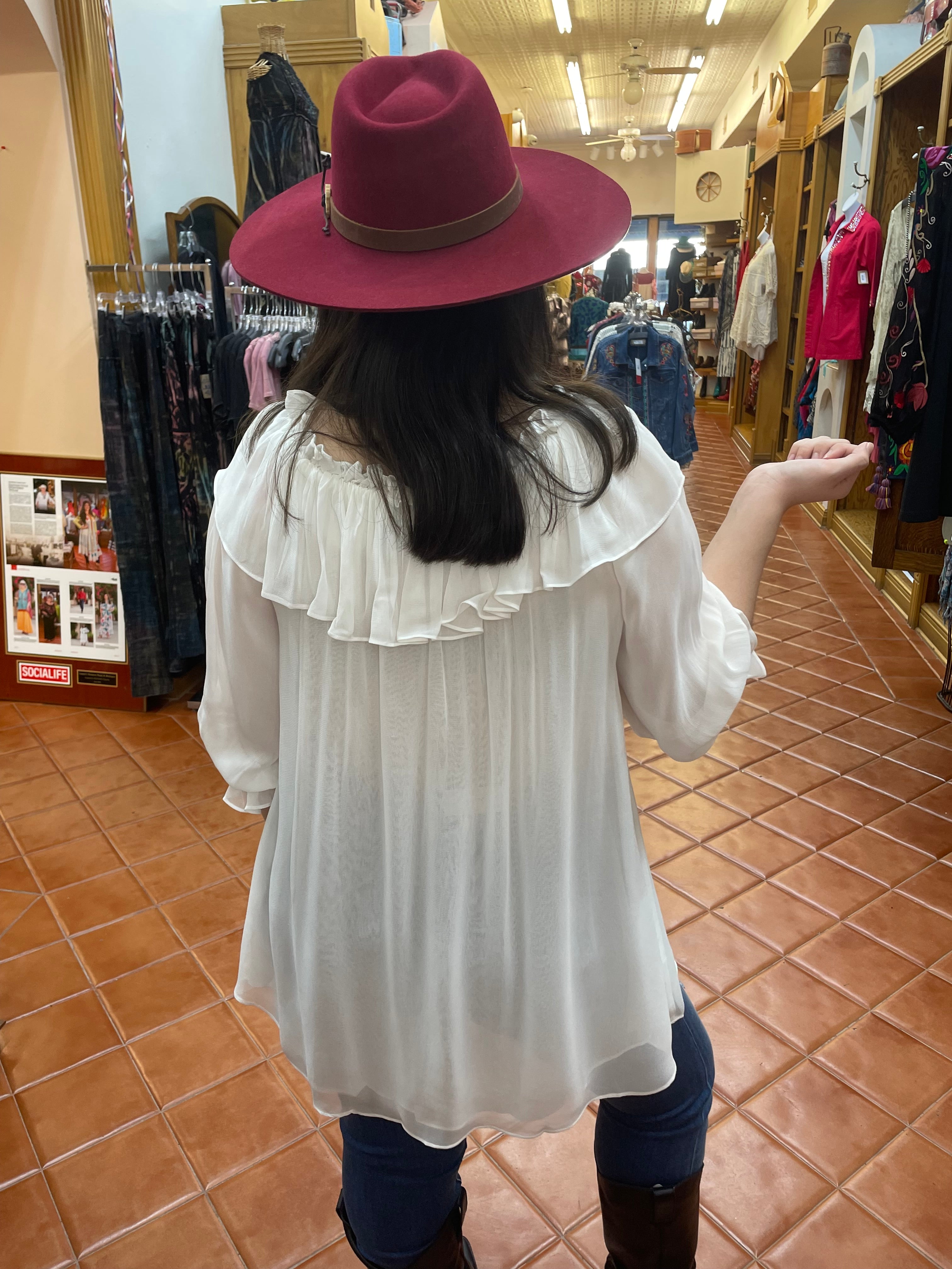 White Peasant Top by Vintage Collection