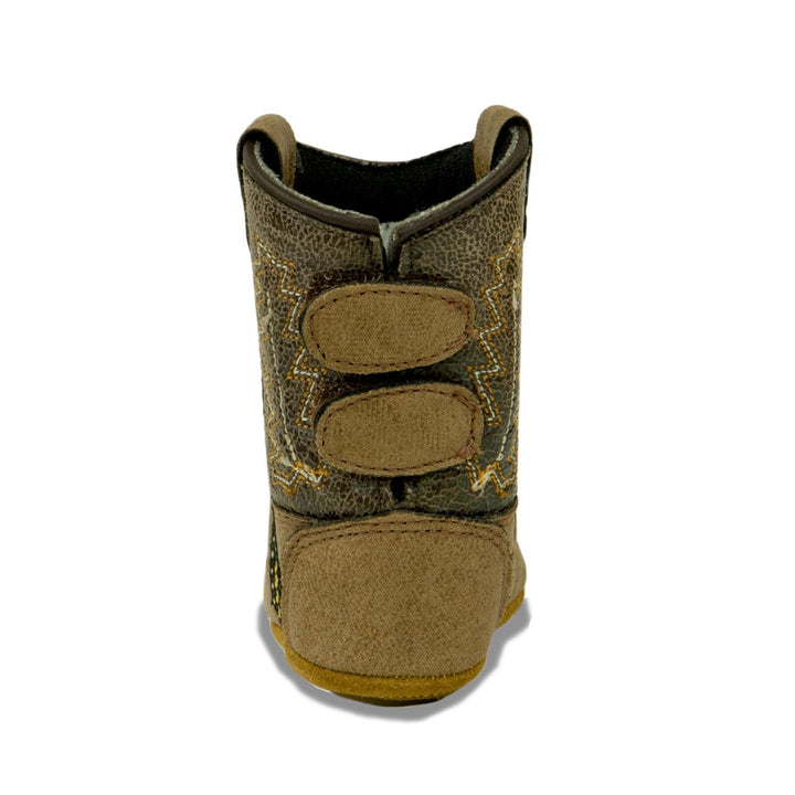 Old West Infant Tan Vintage Crackle Shaft Poppet Boots