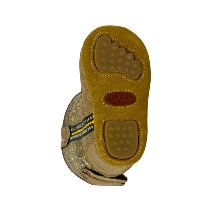 Old West Infant Tan Vintage Crackle Shaft Poppet Boots