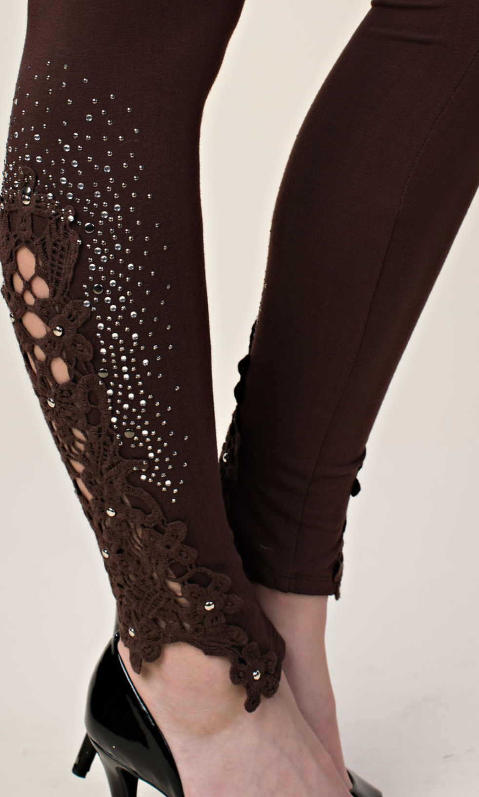 Lace Patch Legging w/ Stone
