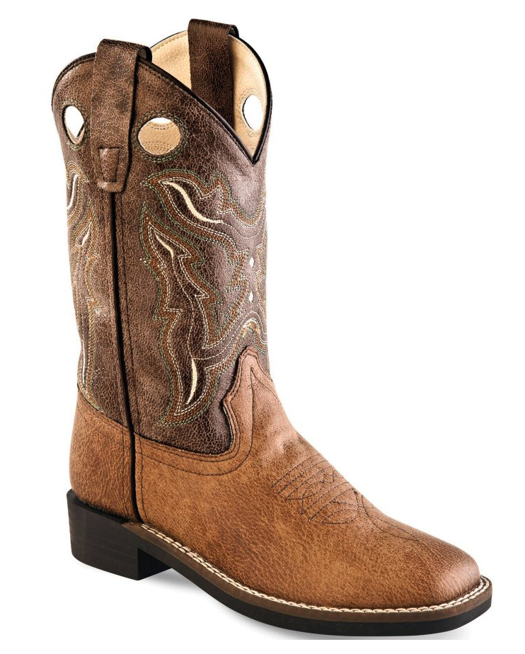 Old West Kids Vintage Tan Cowboy Boots